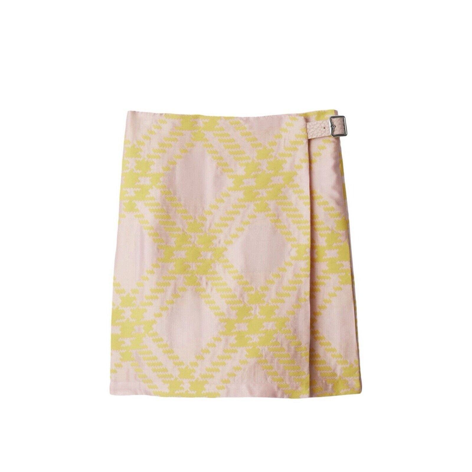 Burberry Burberry Check Pleated Kilt Silk Beautiful Pink Yellow Size Size 27" / US 4 / IT 40 - 1 Thumbnail