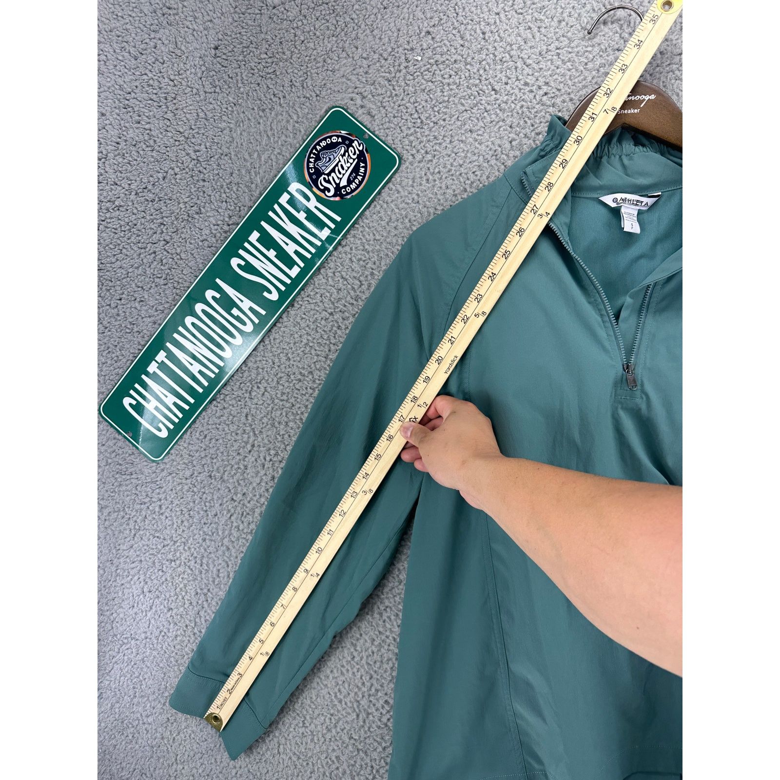 Athleta Athleta Rain Pullover Jacket Womens S Teal Poplin Top Small Size S / US 4 / IT 40 - 3 Thumbnail