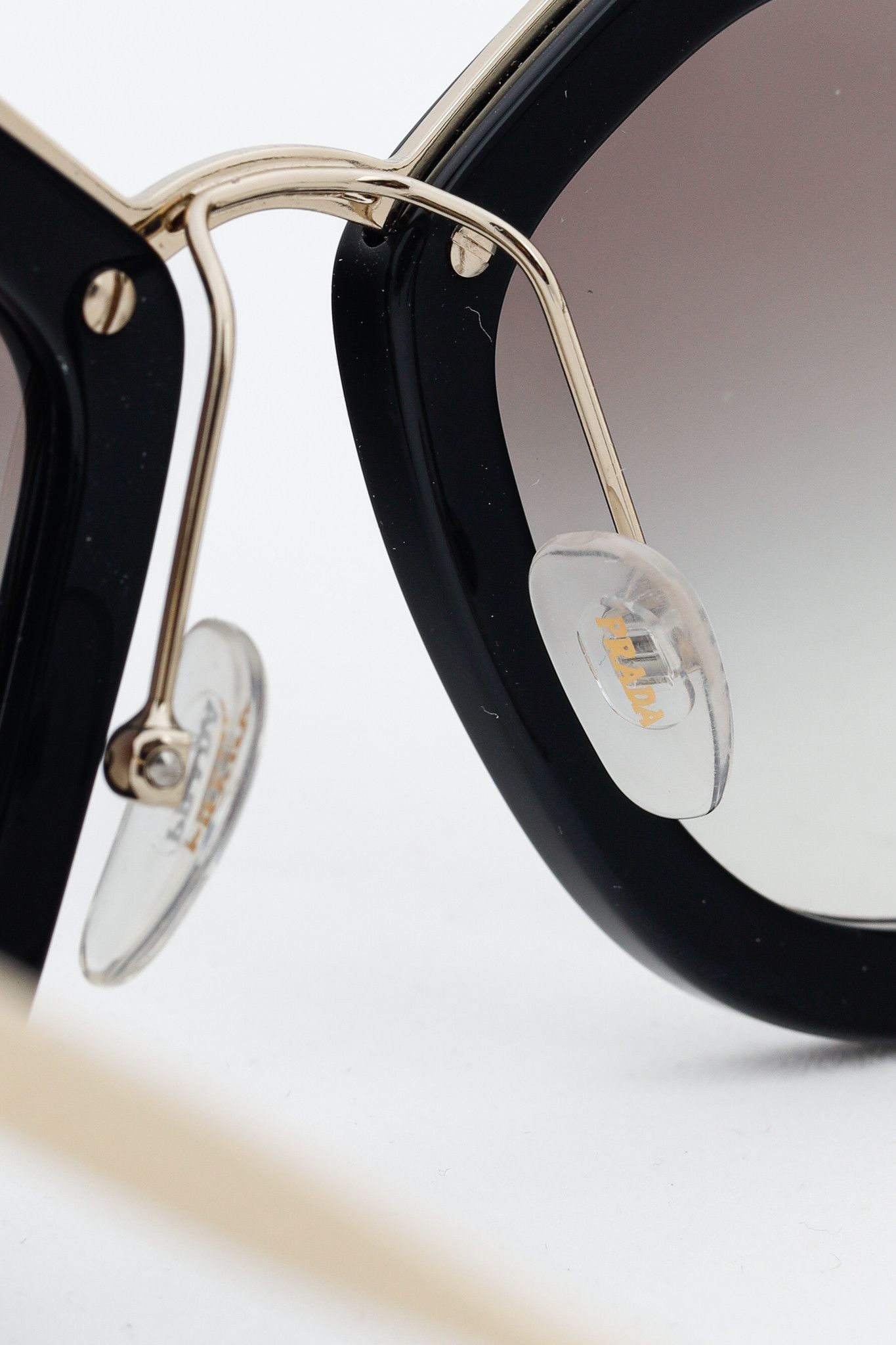 Prada Prada SPR53S Black & Gold-Tone Cat-Eye Sunglasses Size ONE SIZE - 7 Thumbnail
