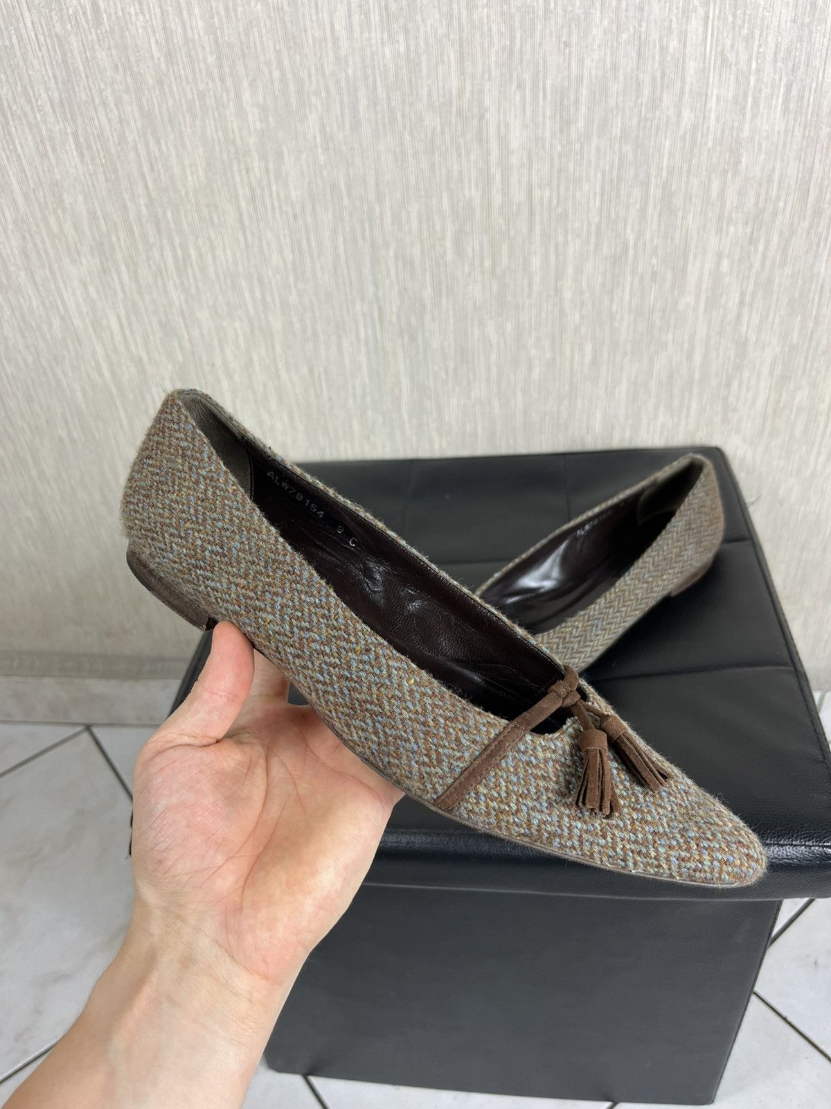 Harris Tweed × Ralph Lauren × Vintage Vintage Ralph Lauren wool Harris Tweed flats y2k ballerinas Size US 9 / IT 39 - 1 Thumbnail