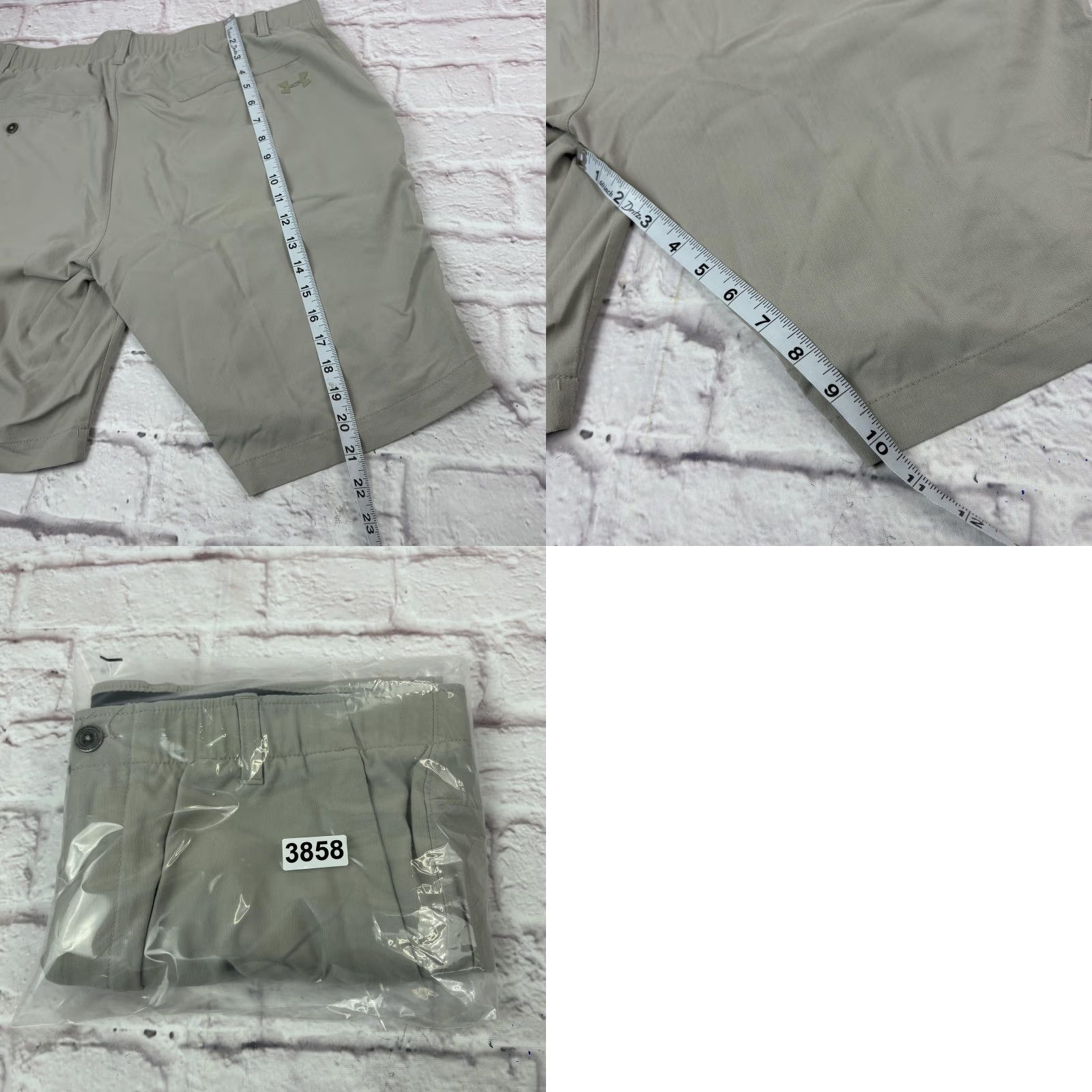 Under Armour Under Armour Mens 36 Beige HeatGear Shorts Golf Activewear Quick Dry Elastic Waist Pockets Size US 36 / EU 52 - 8 Thumbnail