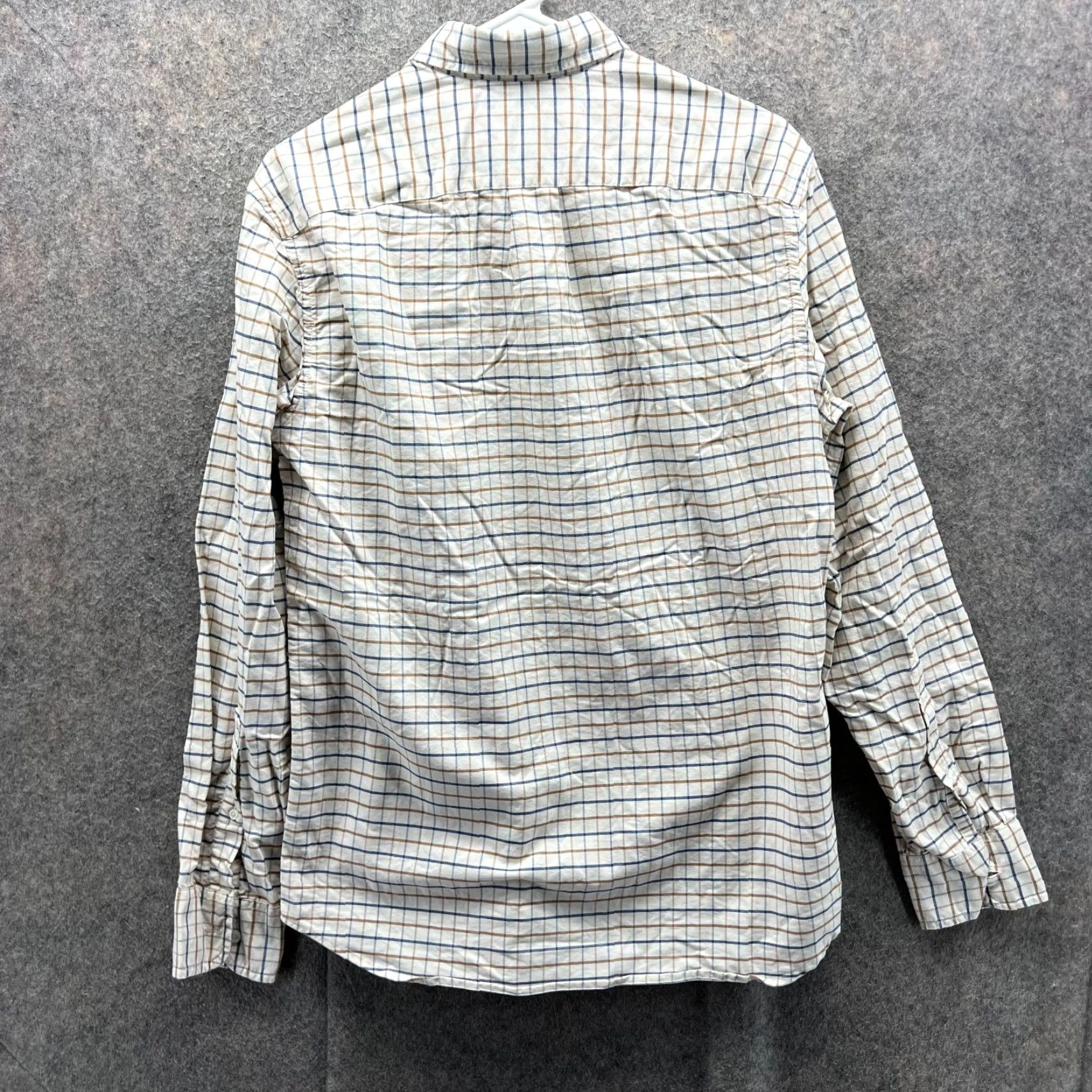 J.Crew VINTAGE J.CREW Shirt Men Medium Beige Flex Oxford Button Down Check Cotton Pocket Tan Size US M / EU 48-50 / 2 - 2 Thumbnail