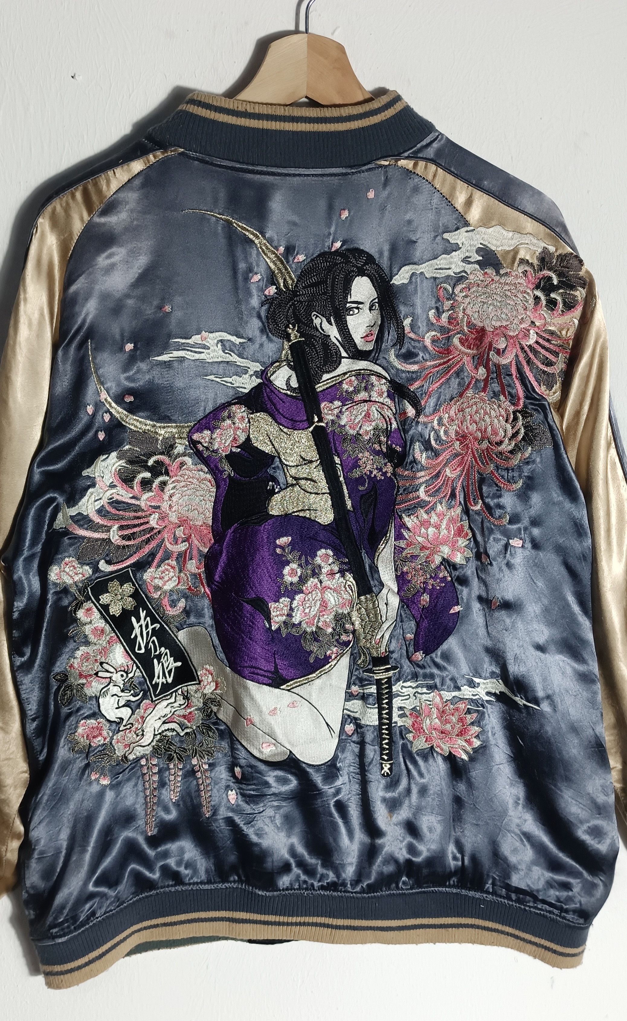 Japanese Brand 💥Batto Musume Yakuza Kimono Women Reversible Sukajan Size US XXL / EU 58 / 5 - 6 Thumbnail