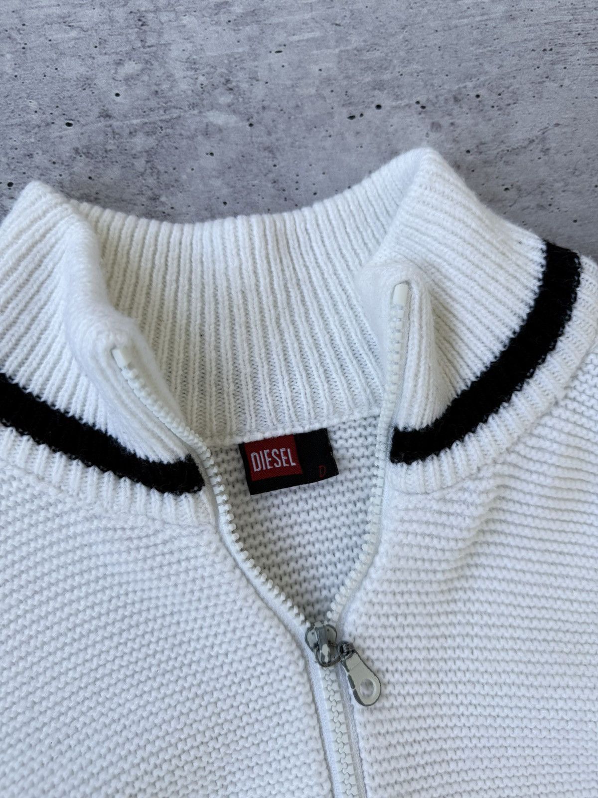 Diesel × Japanese Brand × Vintage Diesel Vintage Big Logo Full Zip Y2K Sweater Size US L / EU 52-54 / 3 - 8 Thumbnail