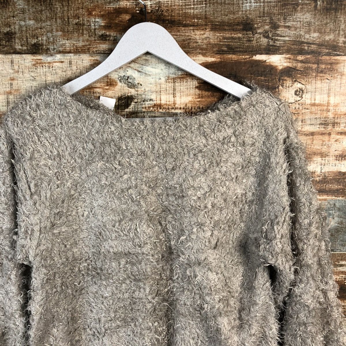 Japanese Brand DL Rope Picnic Grey Mohair Knitwear #C425 Size XS / US 0-2 / IT 36-38 - 5 Thumbnail