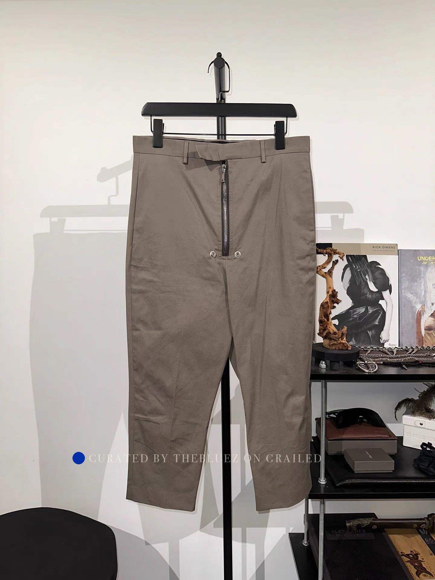 Rick Owens Beige Front Zipper Ankle-length Trousers Size US 30 / EU 46 - 1 Thumbnail