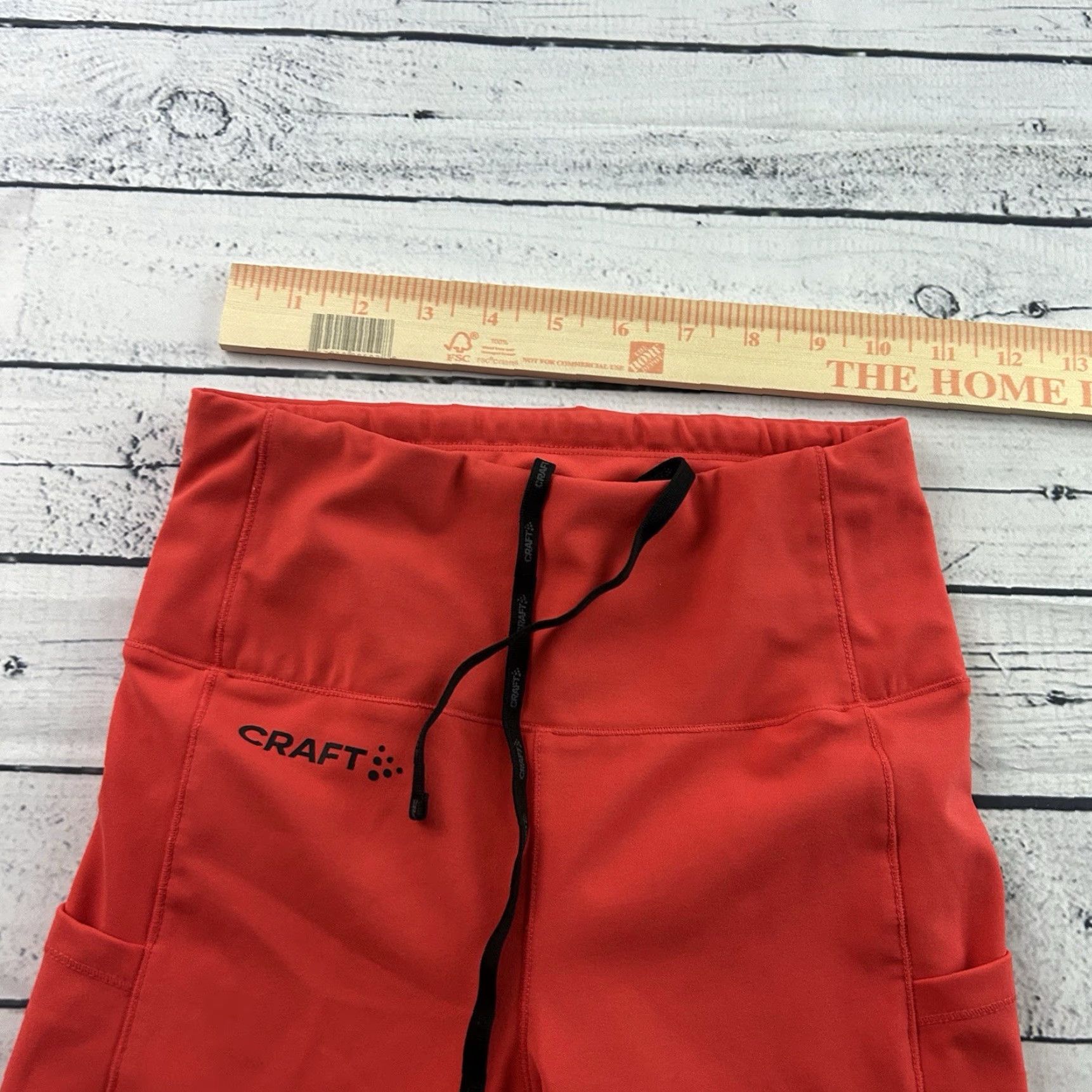 Vintage Craft ADV Essence Training Tights 2.0 Women's XS Red Side Pockets Pants Activewear Compression Size ONE SIZE - 4 Thumbnail
