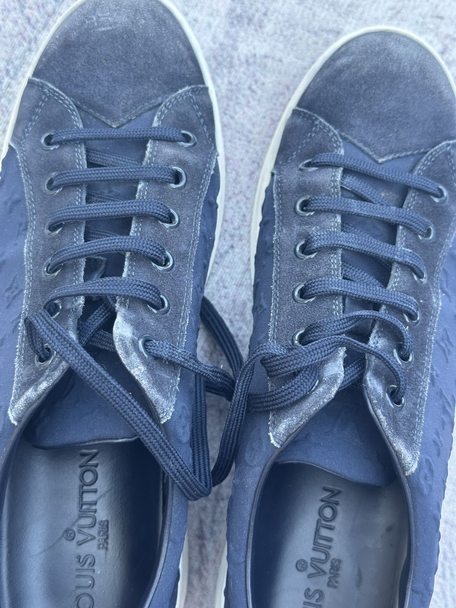 Louis Vuitton Louis Vuitton Sneakers Navy Suede LV Monogram Logo Shoes Size US 9 / IT 39 - 16 Thumbnail
