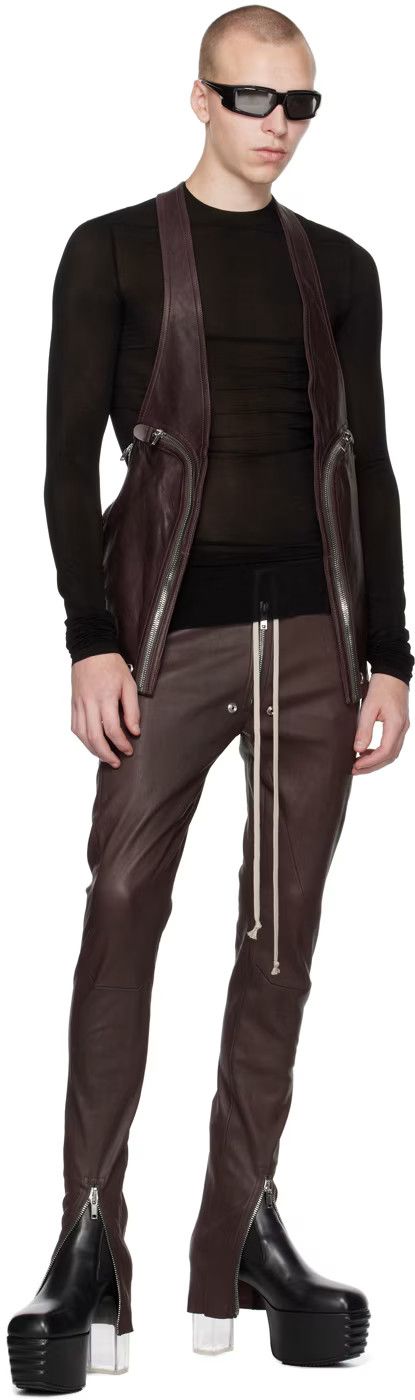 Rick Owens Rick Owens Gary Leather Pants Size US 33 - 1 Thumbnail