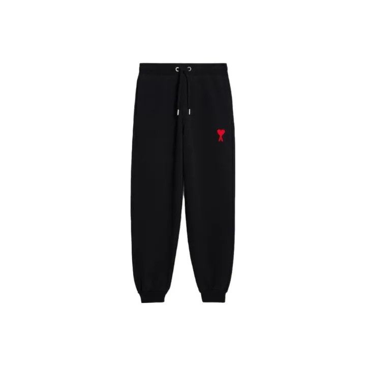 AMI AMIPARIS Red Heart Embroidery Jogging Pants 0079 Size US 32 / EU 48 - 1 Thumbnail