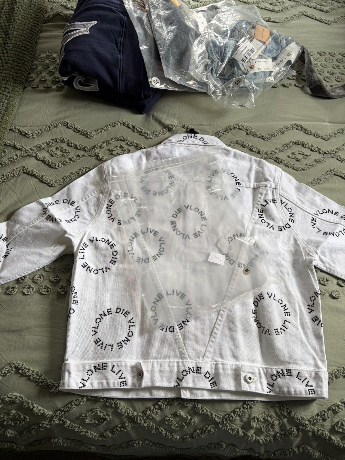 Vlone VLONE Men’s White/Black Jacket Rhinestone (unreleased) Size US M / EU 48-50 / 2 - 4 Thumbnail