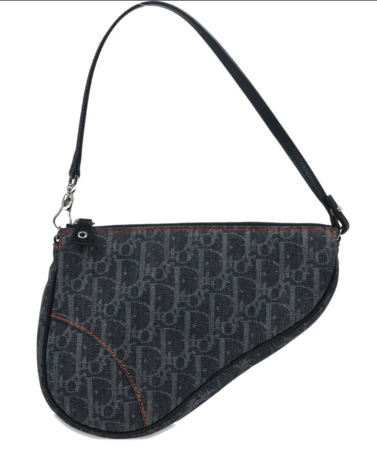 Dior RARE DIOR BY GALLIANO 2005 Trotter Denim Saddle Bag Size ONE SIZE - 1 Thumbnail