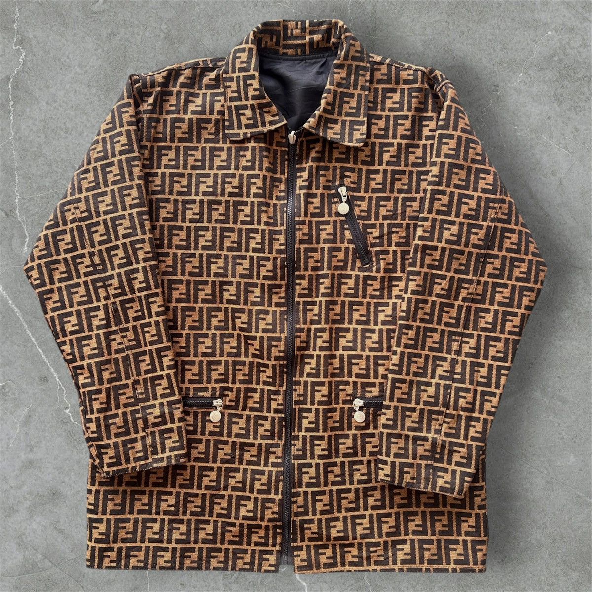 Fendi Fendi Monogram Italy Jean 1925 Roma Reversible Jacket | Grailed