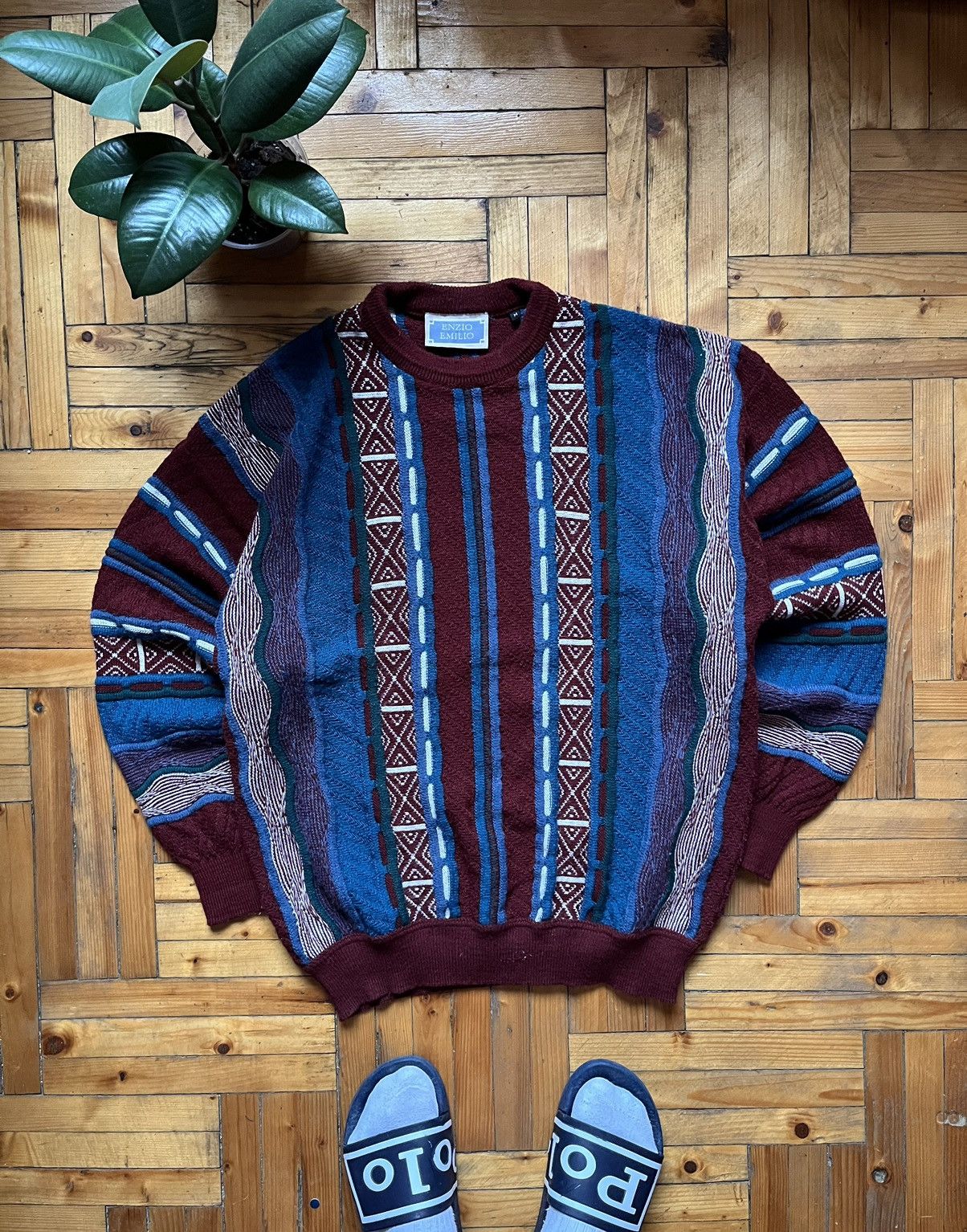 Vintage Vintage Cable Coloured Like Coogi 90's Streetwear Sweater Size US M / EU 48-50 / 2 - 1 Thumbnail