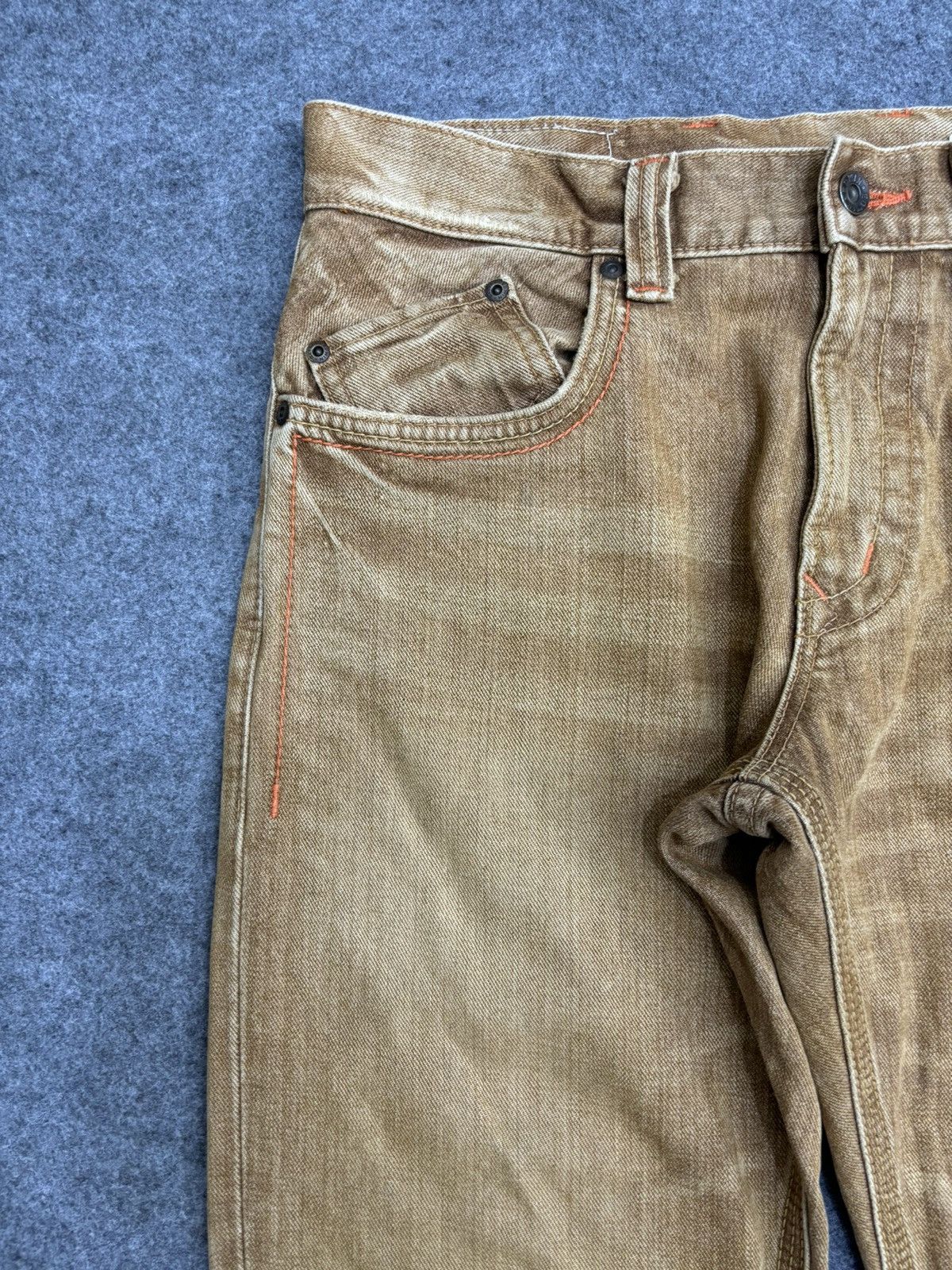 Edwin 💥Rare Colour💥Edwin 401XVS Rust Flare Cinch Back Denim F492 Size US 33 - 5 Thumbnail
