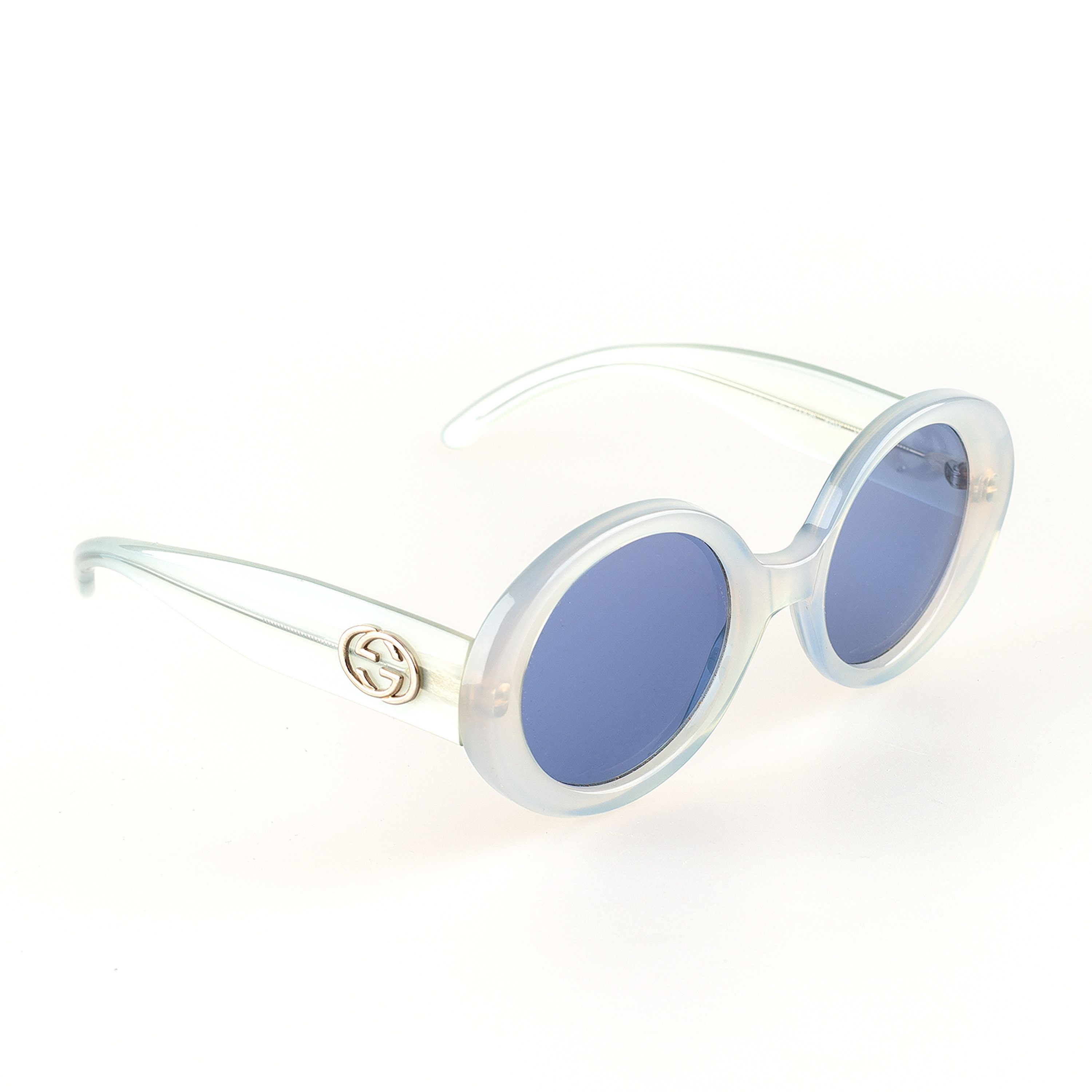 Gucci Gucci GG 2410/S 5BY Rounded Clear Blue Vintage Sunglasses Size ONE SIZE - 1 Thumbnail
