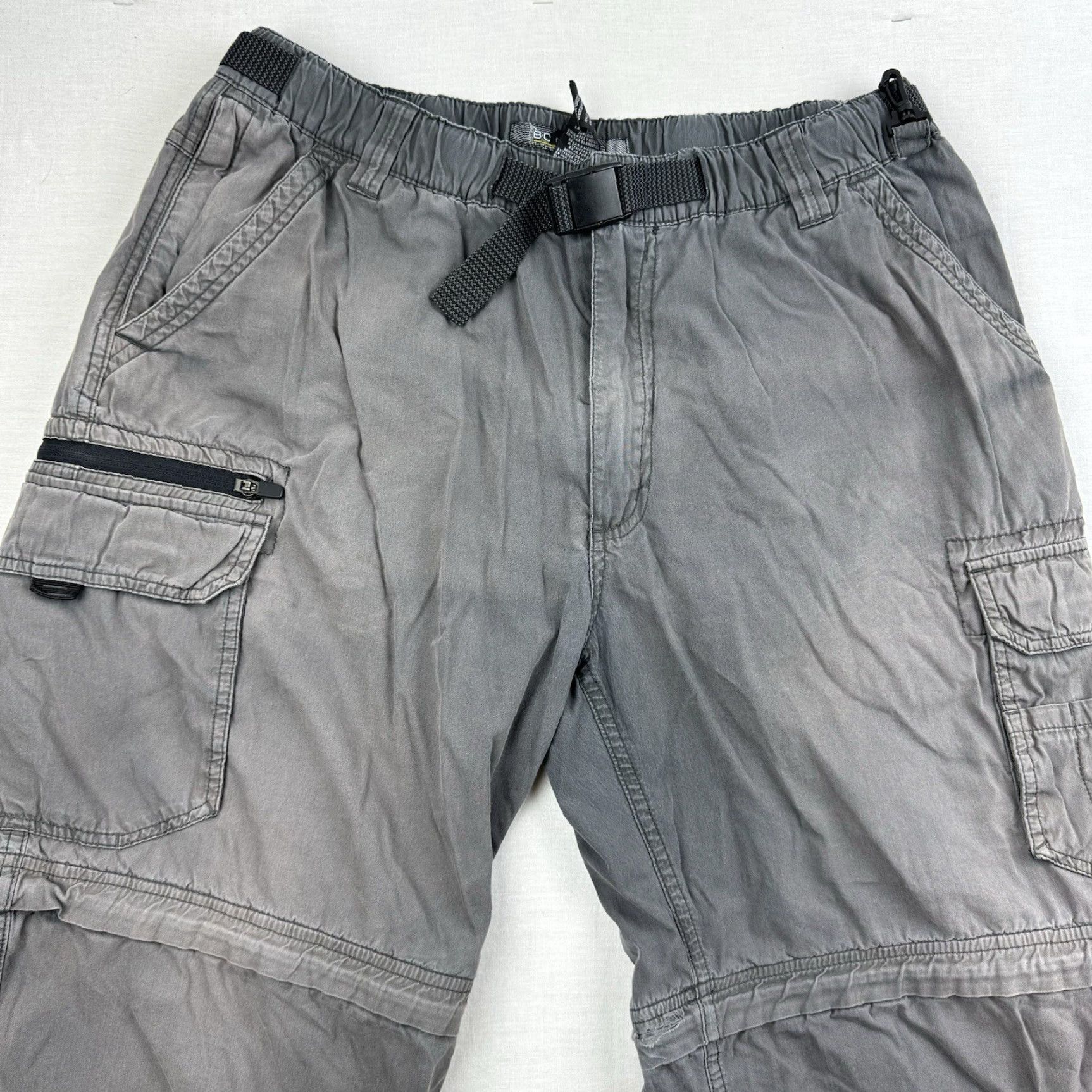 Vintage VINTAGE BC Clothing Baggy Cargo Pants Adult 32x31 Gray Pocket Grunge Y2K Hipster 90s Mens Size US 32 / EU 48 - 2 Thumbnail