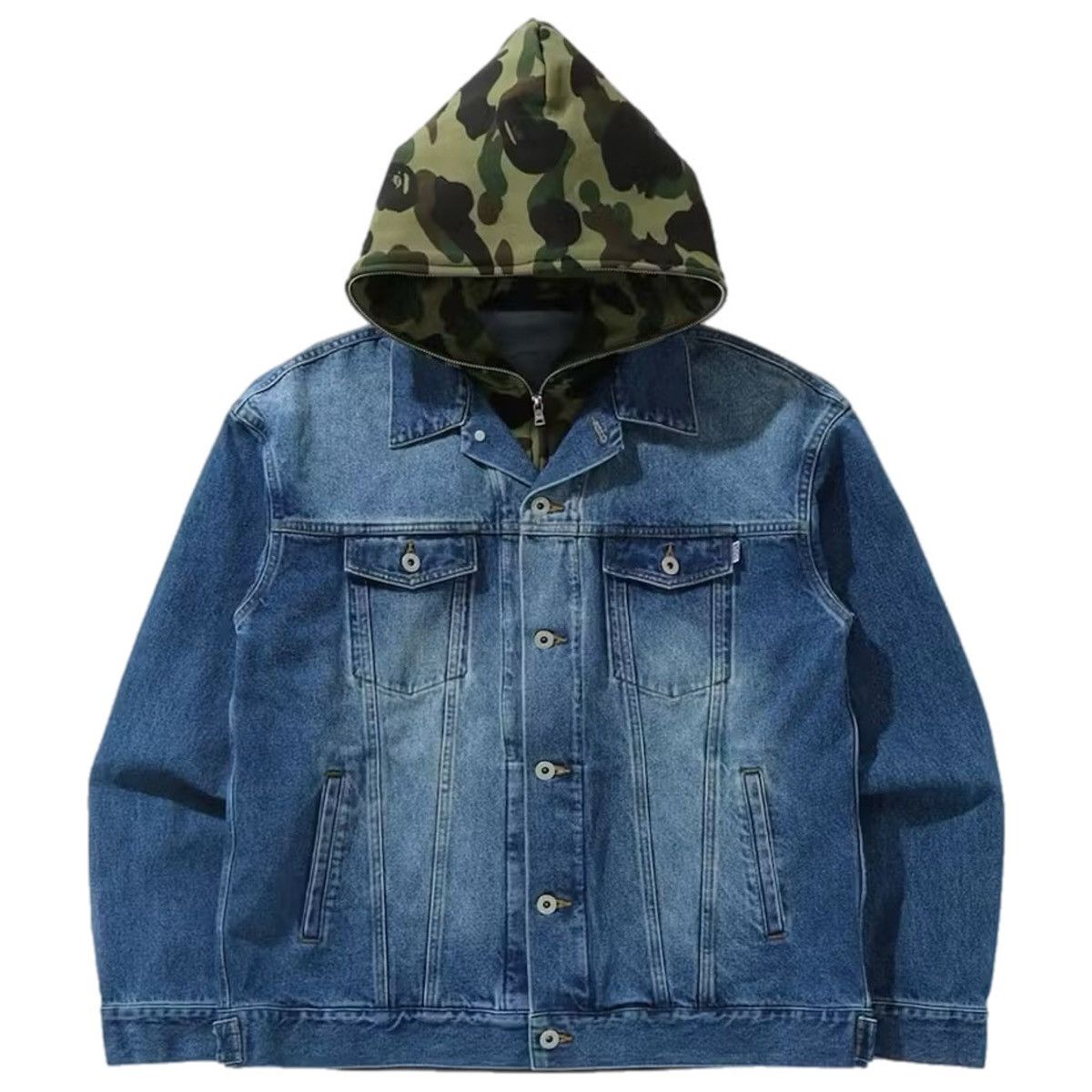 Bape × Vintage A BATHING APE ( BAPE ) GOREWINDSTOPPER DENIM JACKET 