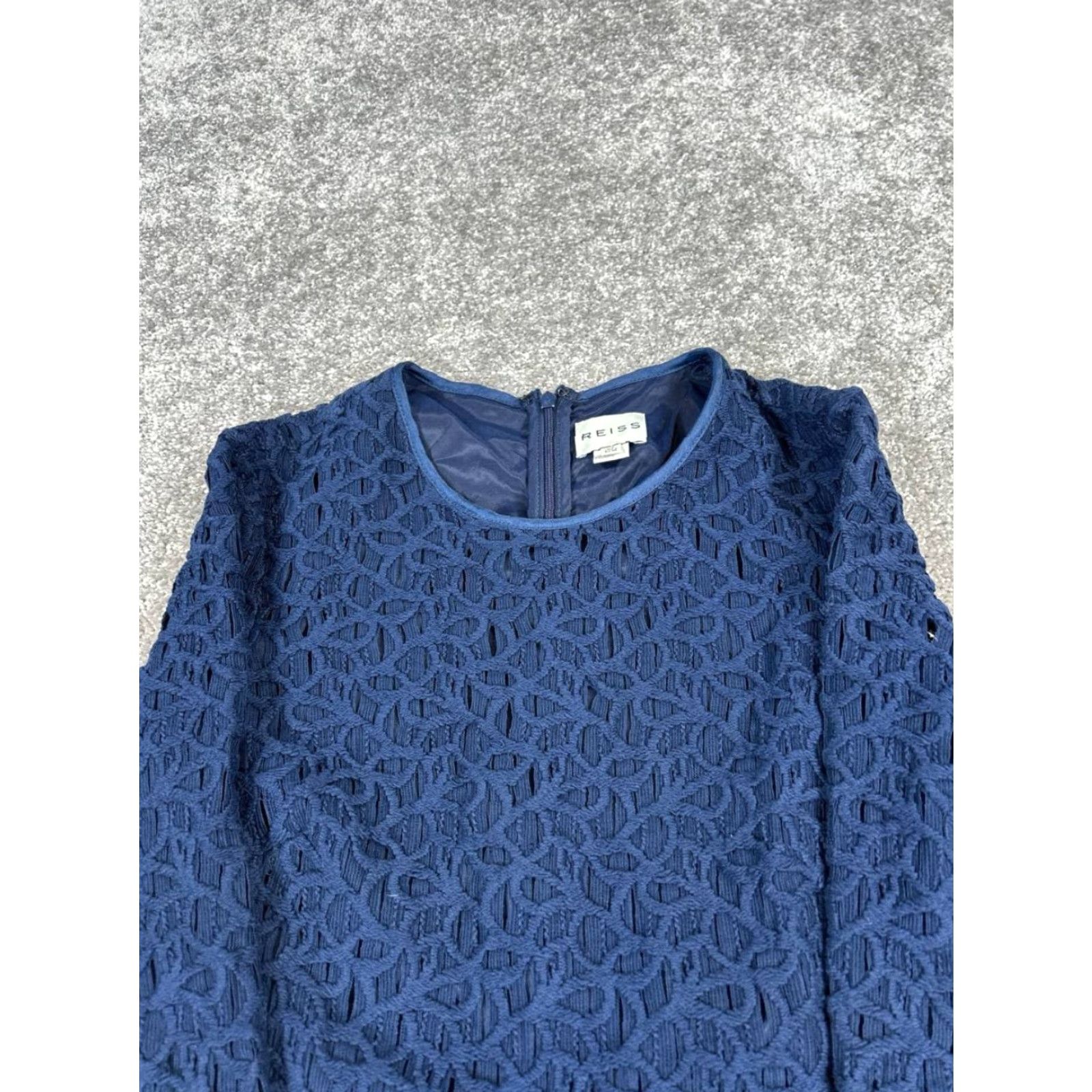 Reiss REISS Dress Shirt Women's 4 Blue Cotton Knit Bodycon Short Sleeve 4 Size 4 Blue Bodycon Womens 90s? Size S / US 4 / IT 40 - 2 Thumbnail