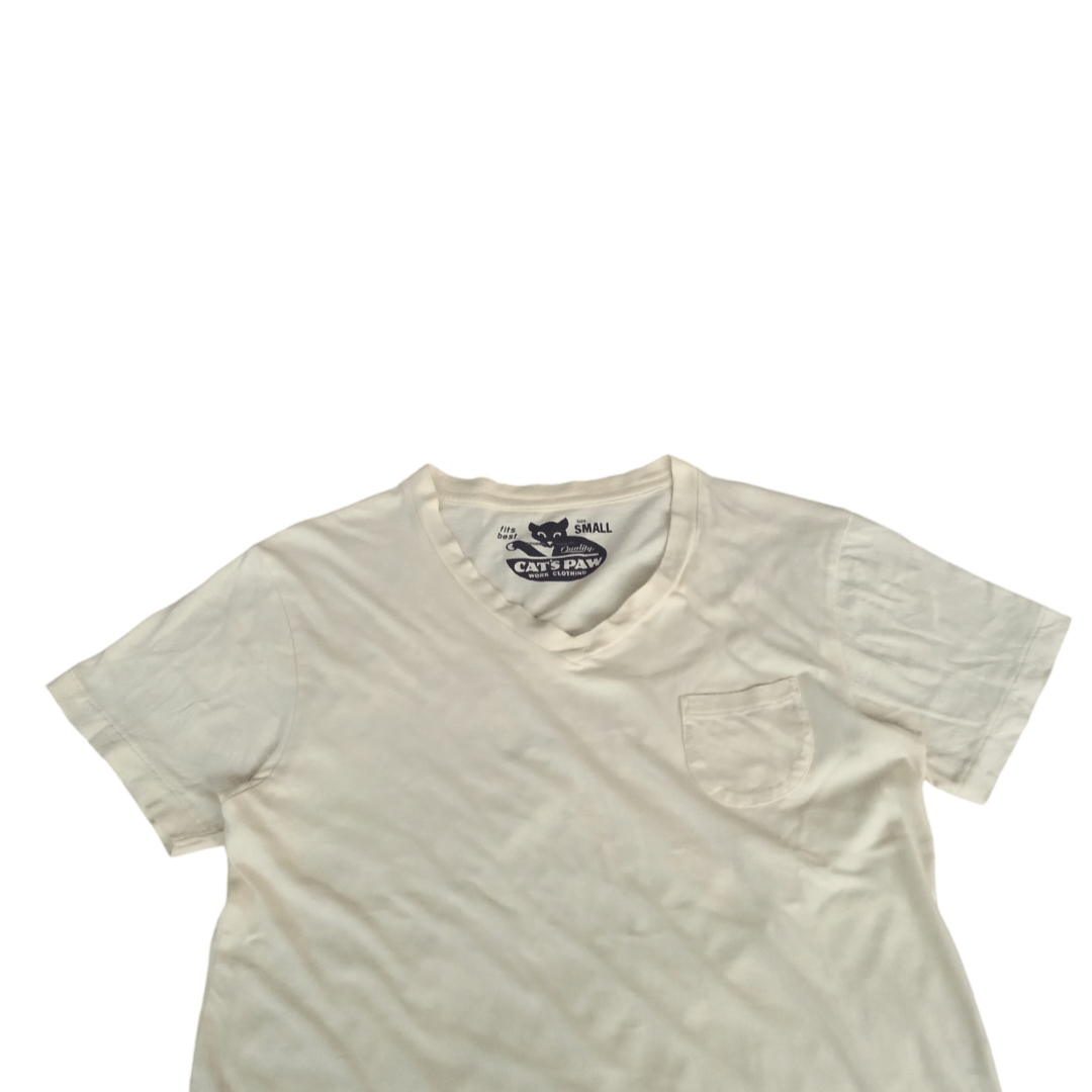 Toyo Enterprises Cat's Paw - Blank Pocket Vneck Short Sleeve Tshirt Size S / US 4 / IT 40 - 2 Thumbnail