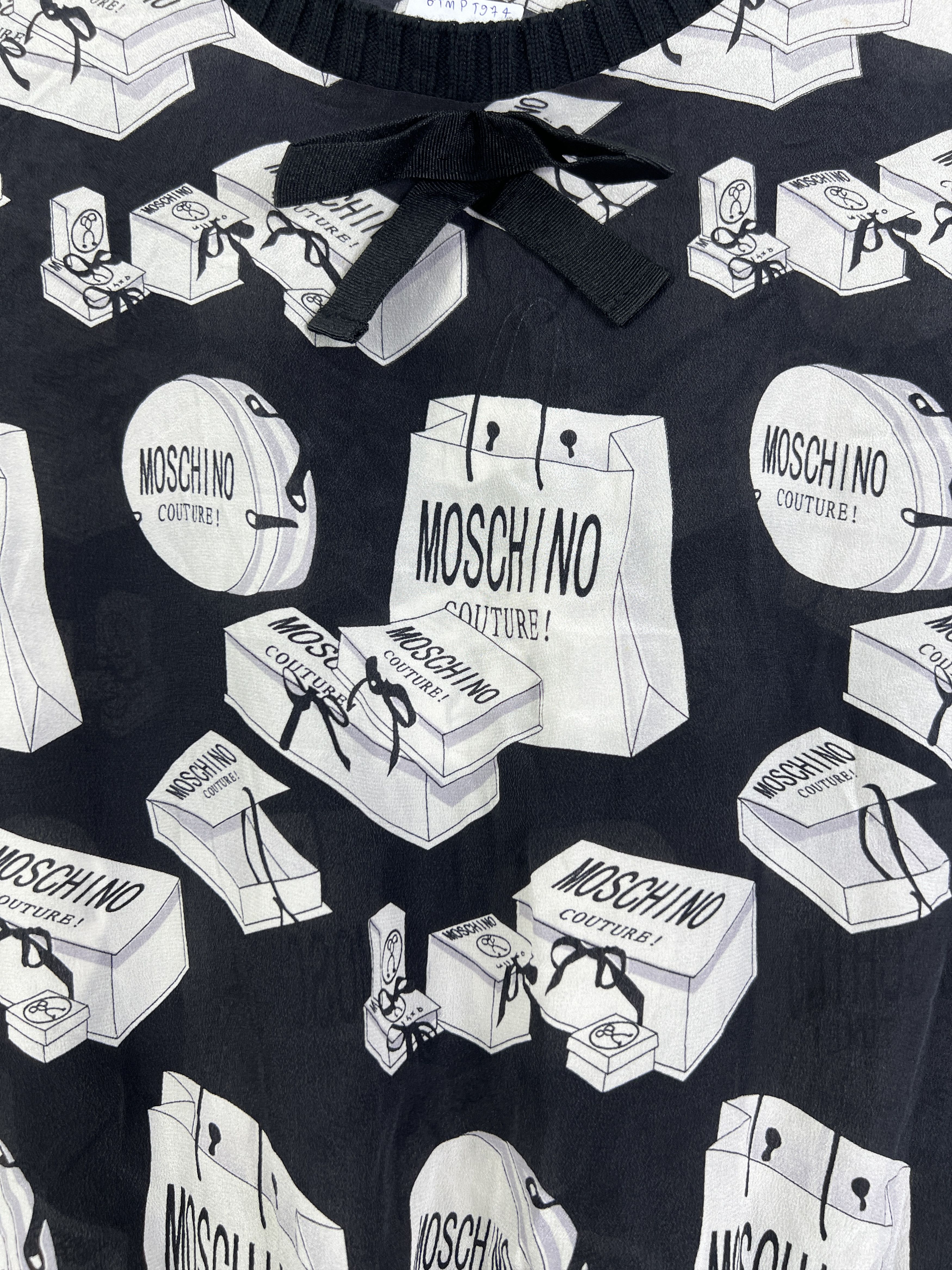 Boutique Moschino × Moschino MOSCHINO Cheapandchic Silk Blouse (L) GTMPT974 Size L / US 10 / IT 46 - 2 Thumbnail