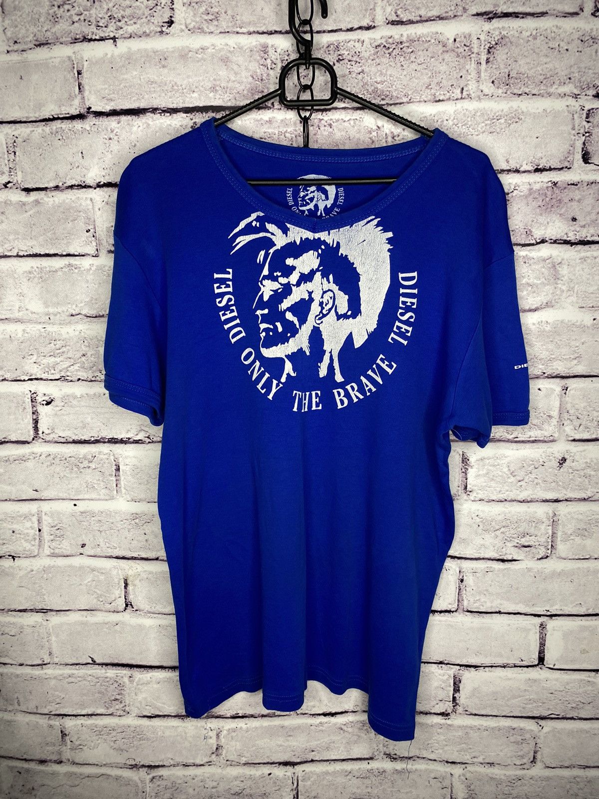 Diesel Vintage T-Shirt Men's Diesel overprint logo blue tee Size US XL / EU 56 / 4 - 1 Thumbnail