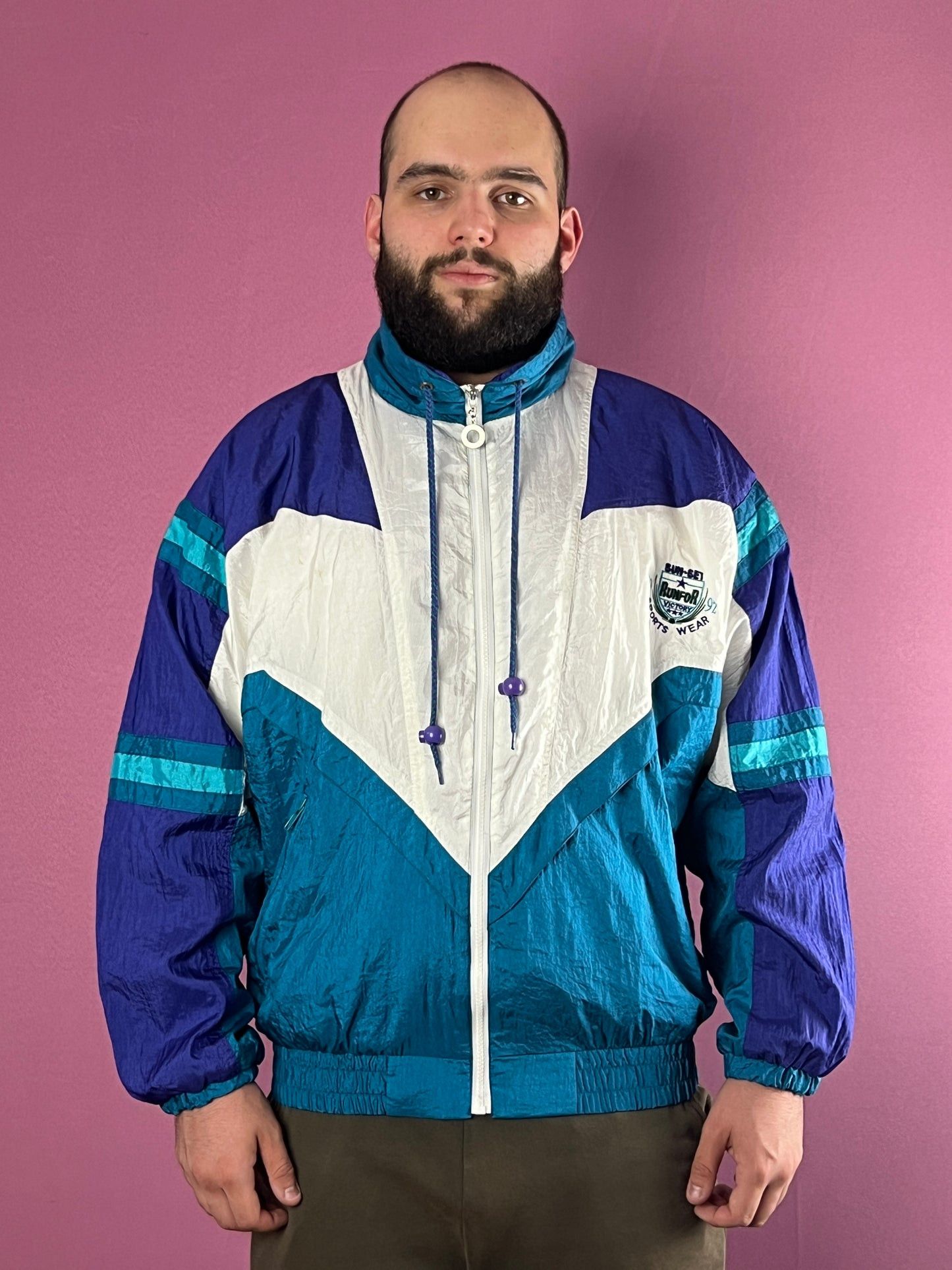 Vintage Sun Set Vintage Men's Retro Running Windbreaker Jacket - L Size US L / EU 52-54 / 3 - 2 Thumbnail