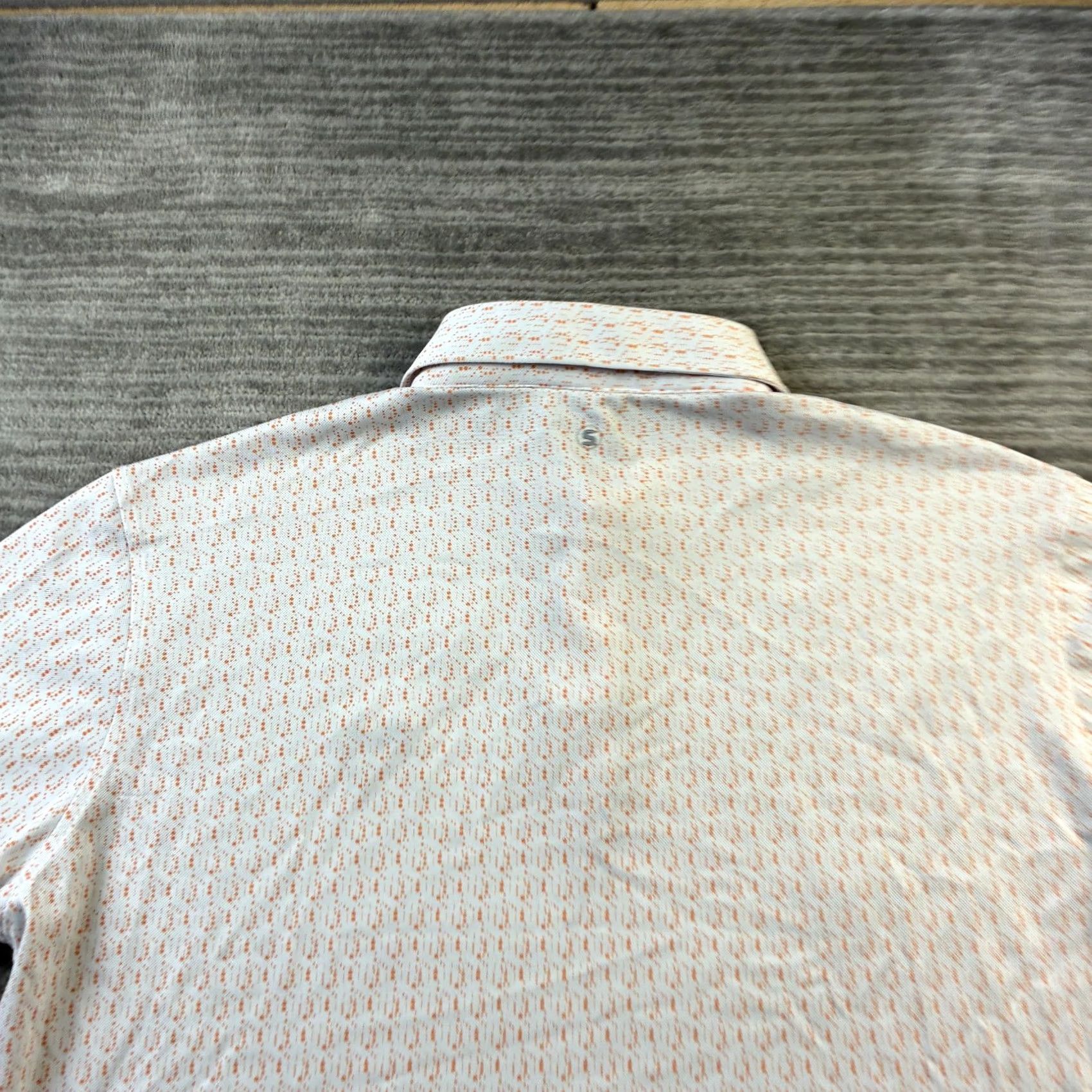 Vintage Stitch Polo Shirt Mens Large Orange Golf All Over Print Shirt Size US L / EU 52-54 / 3 - 5 Thumbnail