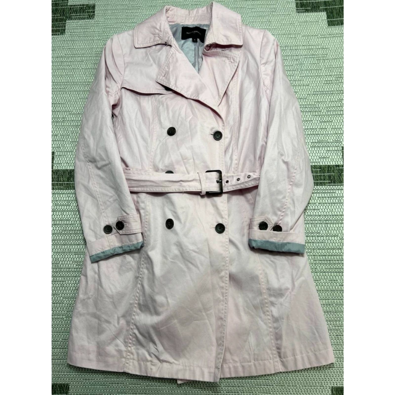 Banana Republic Banana Republic Trench Coat Womens Small Pink Cotton Belted Lined Notch Lapel Size S / US 4 / IT 40 - 2 Thumbnail
