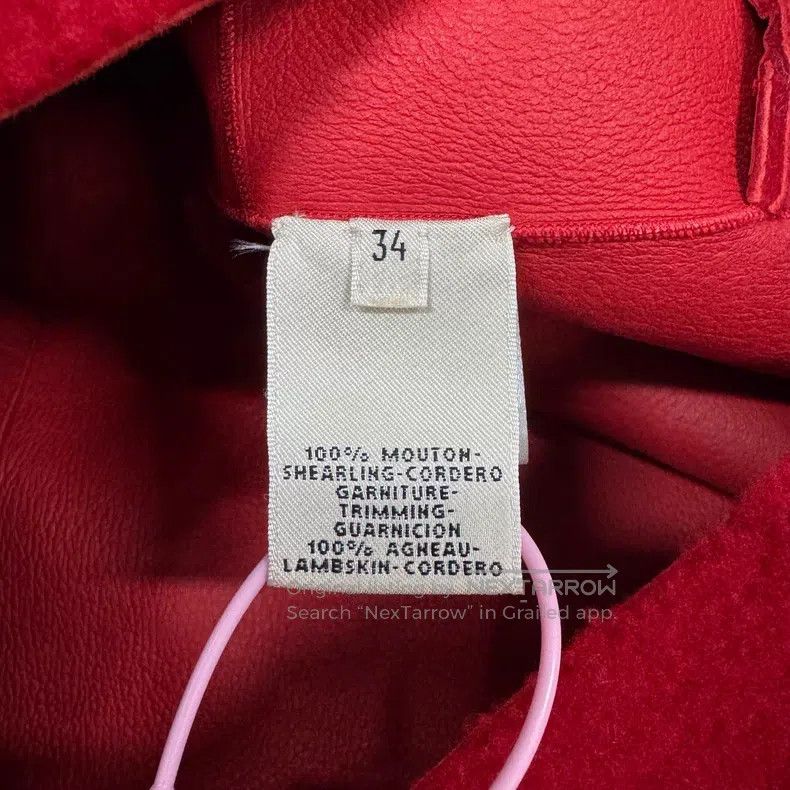 Hermes Hermes Red fur and leather combination short coat Size XXS / US 00 / IT 34 - 6 Thumbnail