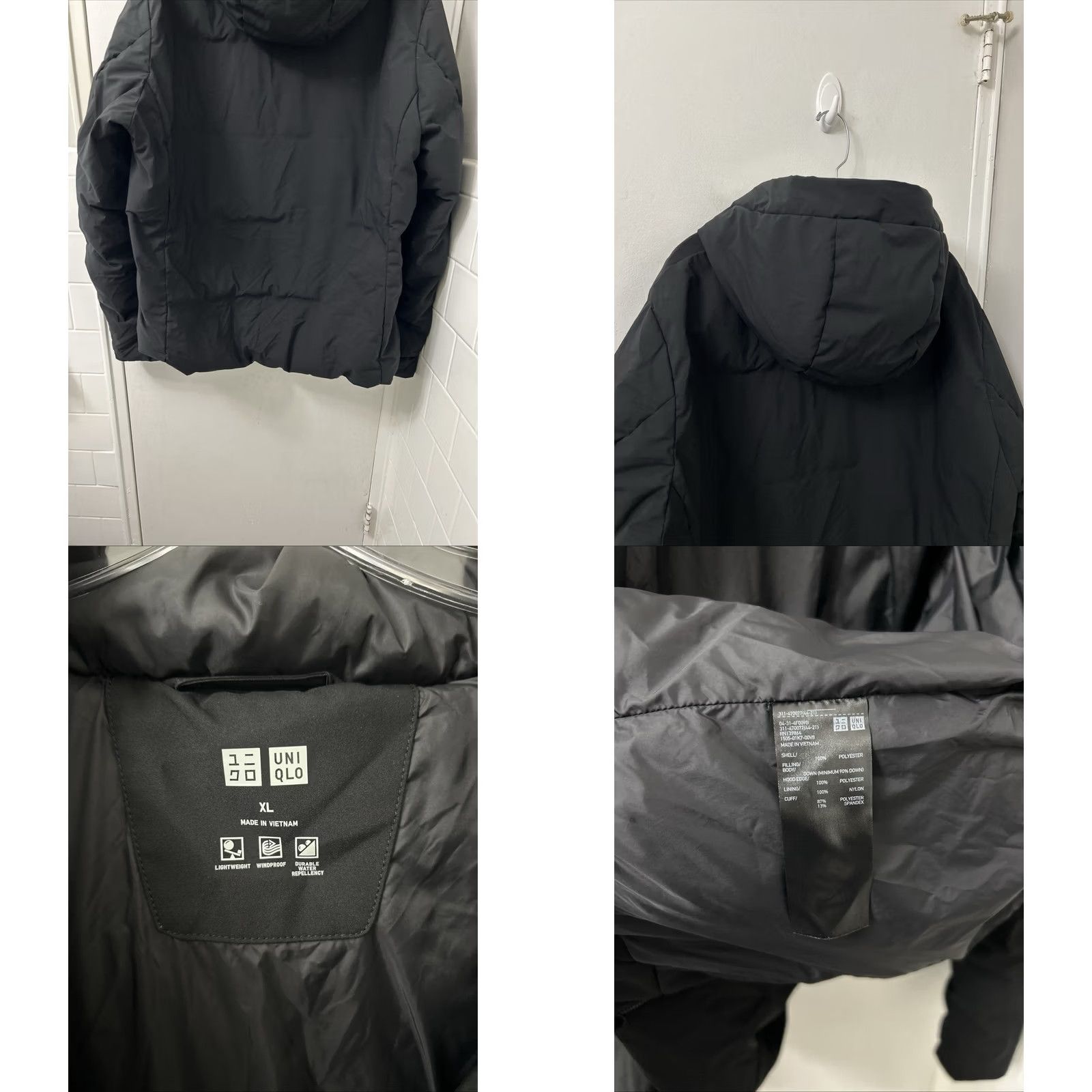 Uniqlo Uniqlo Seamless Down Parka Mens XL Black Hooded Windproof Water Resistant Jacket Parka Size US XL / EU 56 / 4 - 8 Thumbnail