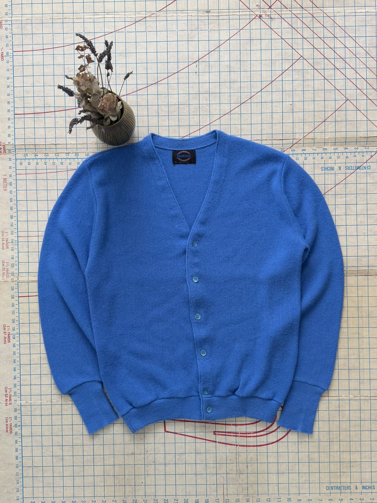 Jantzen × Vintage Vintage Jantzen Knit Cardigan Sweater Blue Mens Size Large Size US L / EU 52-54 / 3 - 2 Thumbnail
