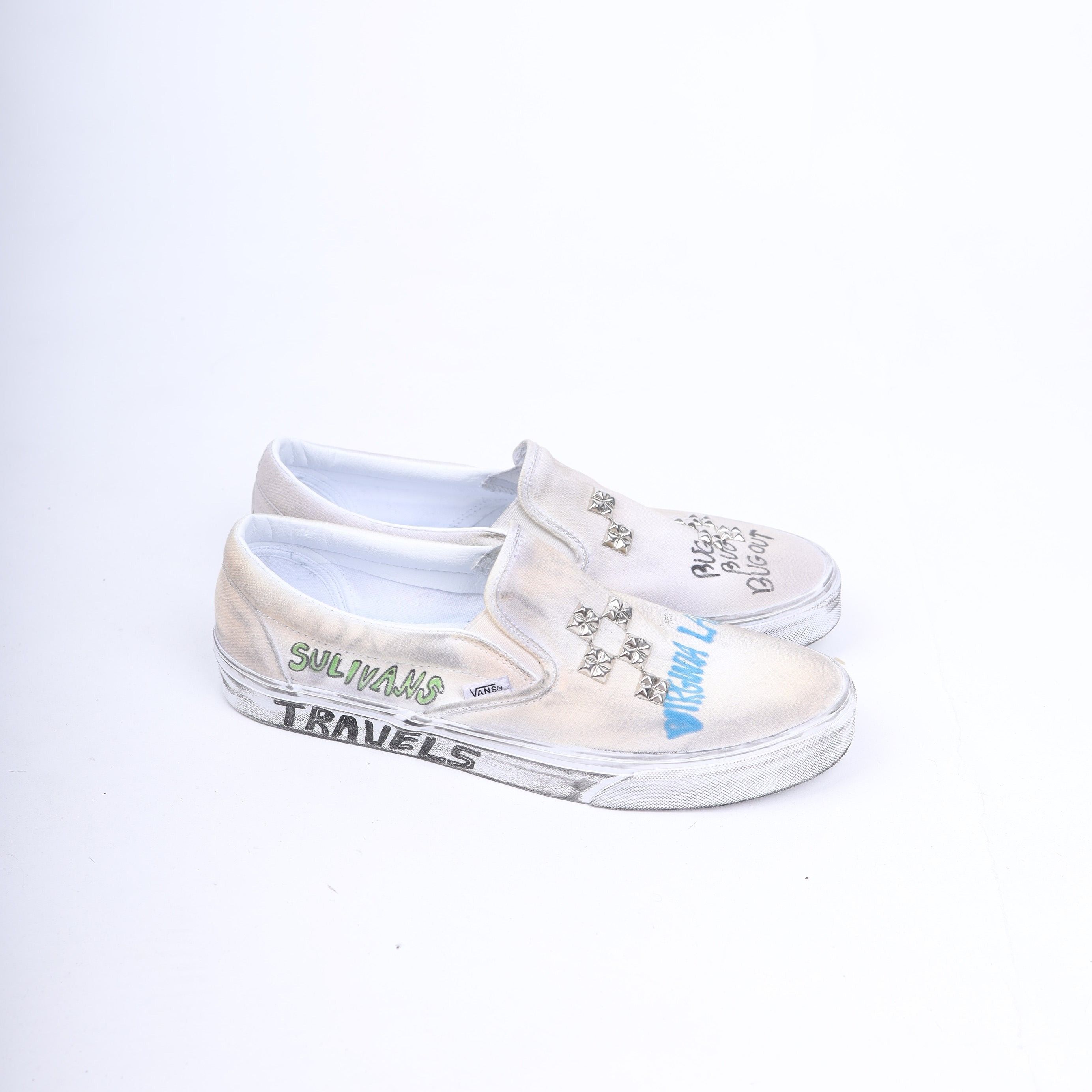 Paly Hollywood PALY 1/1 HAND DRAWN VANS SLIP ONS Size US 12 / EU 45 - 18 Thumbnail