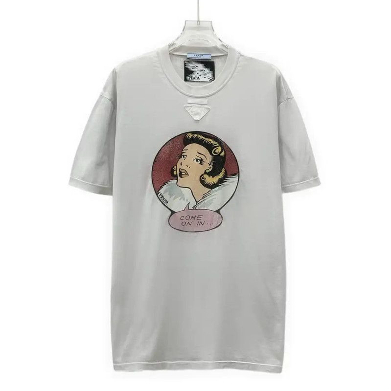 Prada Gray Cotton Women's T-Shirt
