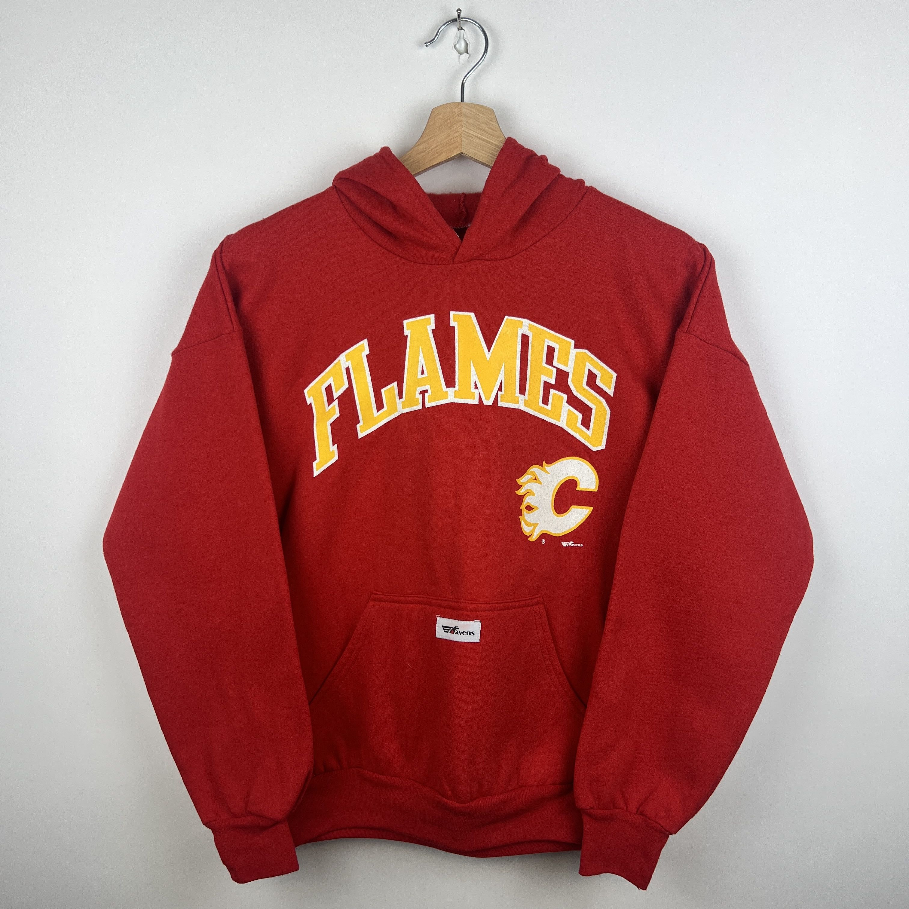 NHL × Vintage Vintage 90's Ravens Calgary Flames NHL Pullover Hoodie Size XS / US 0-2 / IT 36-38 - 1 Thumbnail