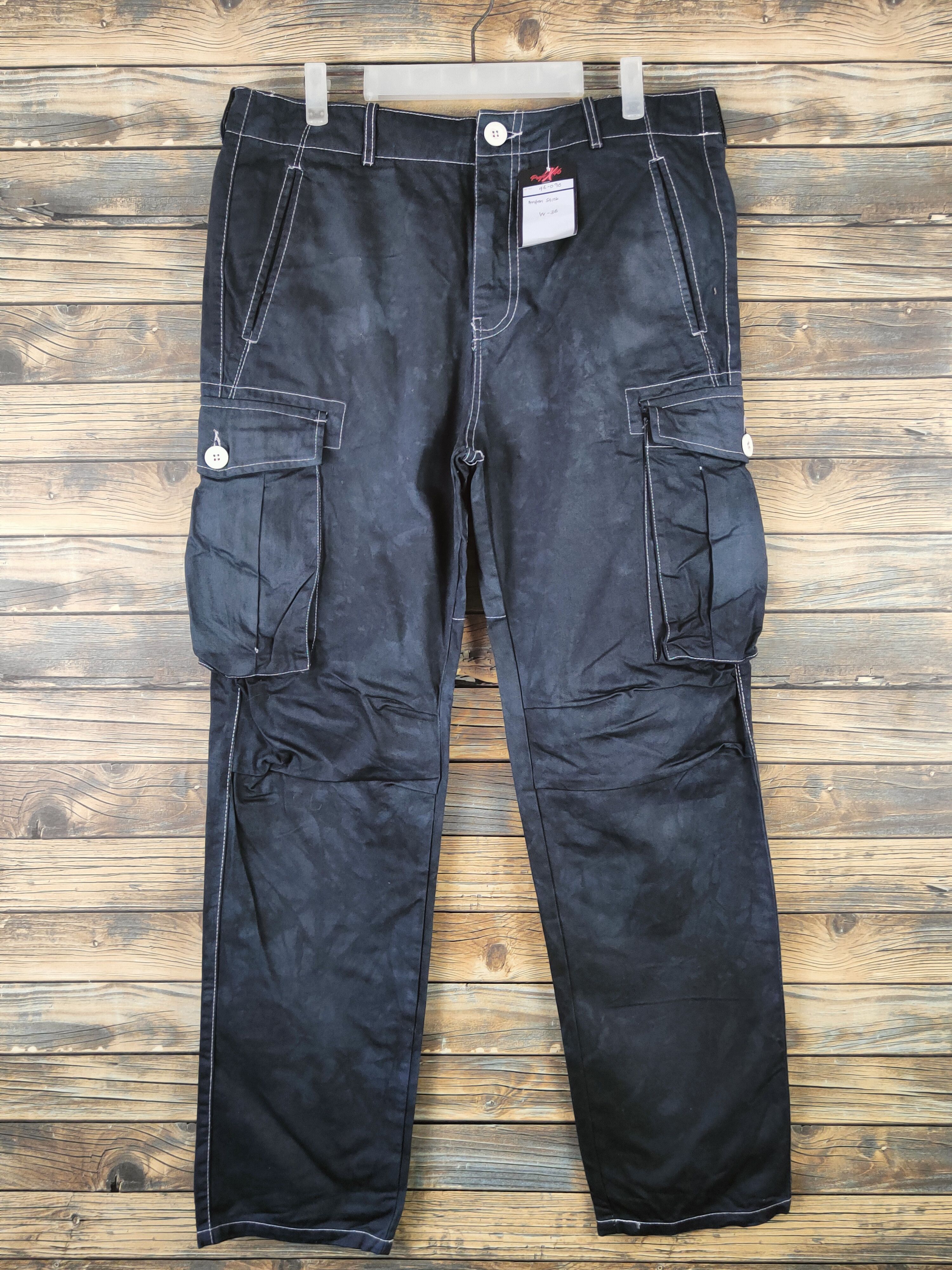 Japanese Brand DL Match Stick Black Multipocket Cargo Pants #46-090 Size US 34 / EU 50 - 1 Thumbnail