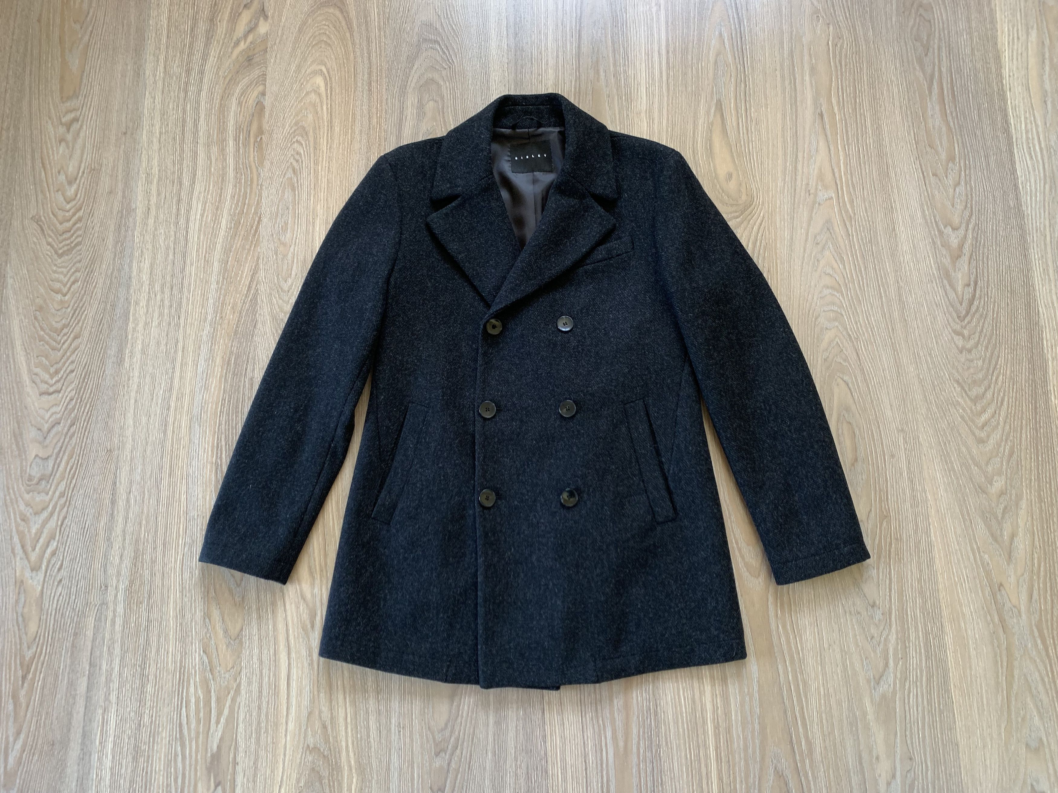 Designer × Sisley × Vintage Sisley Wool Black Heavy Coat Size US M / EU 48-50 / 2 - 14 Thumbnail