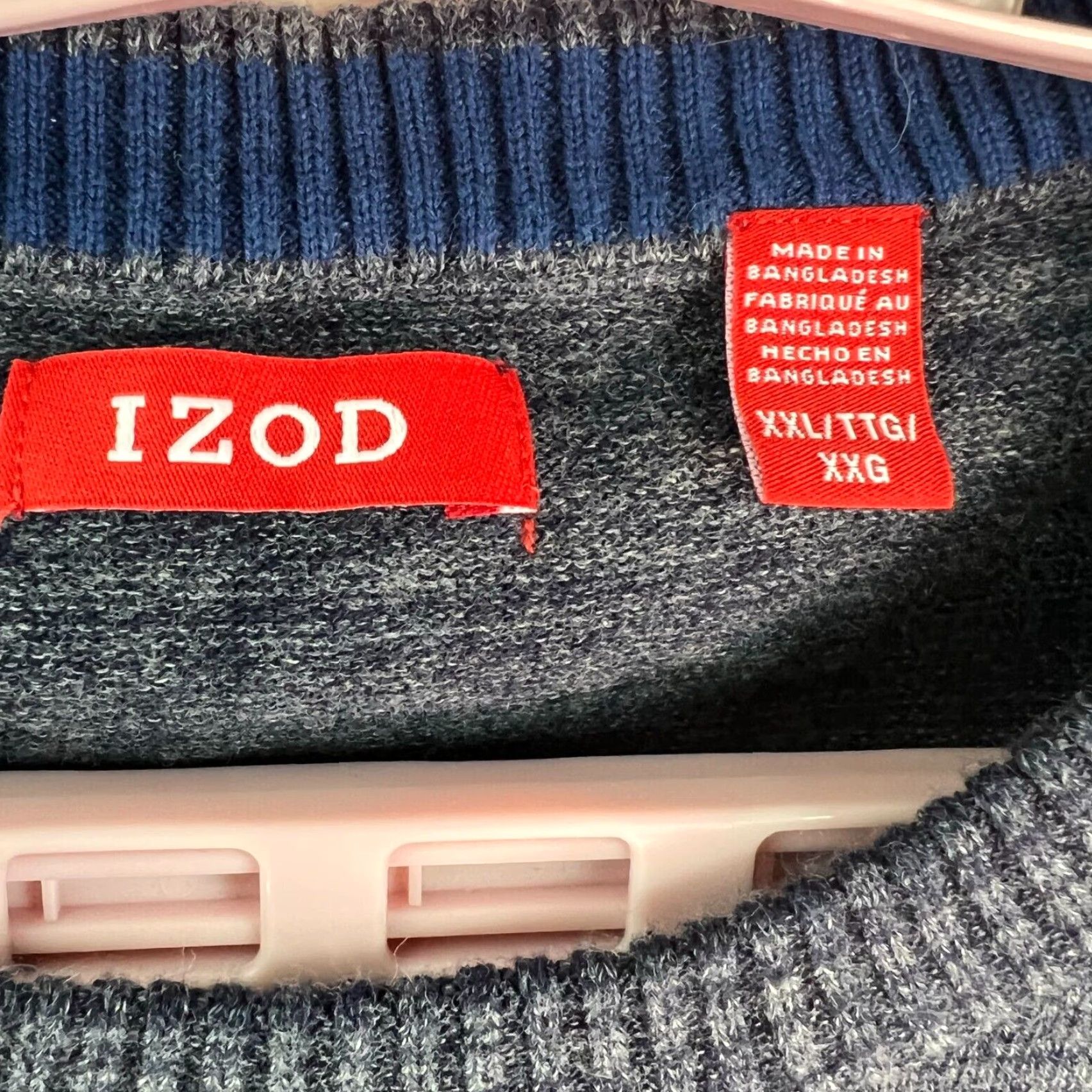Izod Izod Sweater Mens 2XL Blue Striped Knitted Long Sleeves Pullover Size US XXL / EU 58 / 5 - 3 Thumbnail