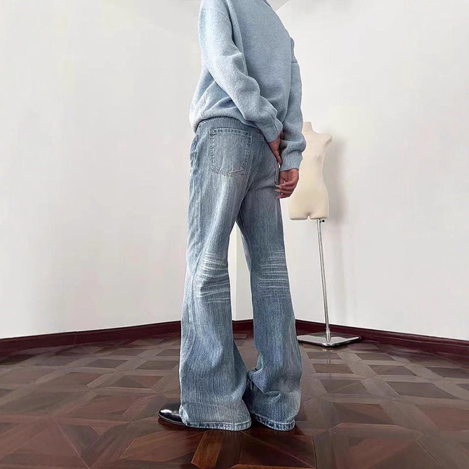 Vintage Light Blue Wide Leg Denim Jeans, Relaxed Fit Jeans Size US 30 / EU 46 - 2 Thumbnail