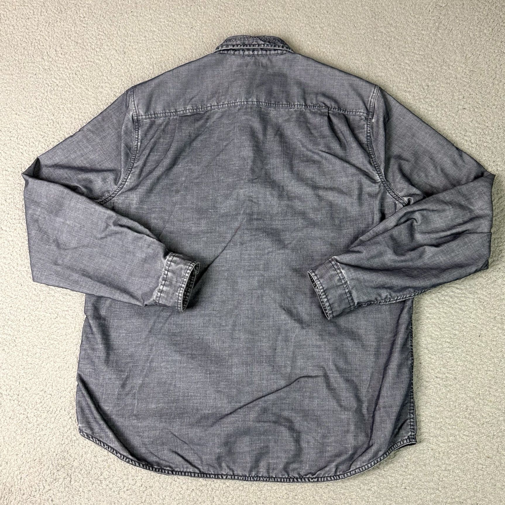 7 For All Mankind 7 For All Mankind Shirt Mens XL Gray Cotton Blend Long Sleeve Button Midweight Size US XL / EU 56 / 4 - 5 Thumbnail