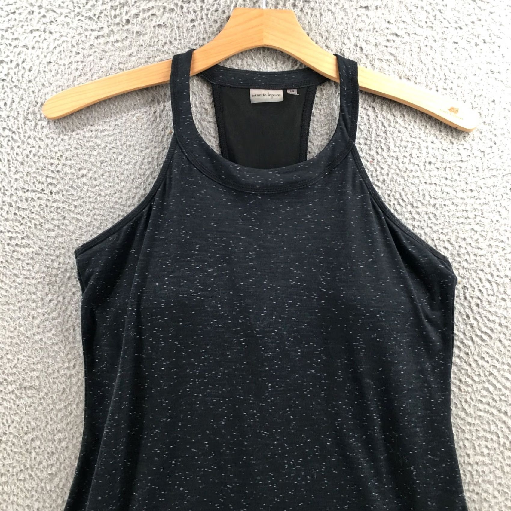 Nanette Lepore Nanette Lepore Tank Dress Women L Black Speckled Sleeveless Racerback Casual Size L / US 10 / IT 46 - 2 Thumbnail