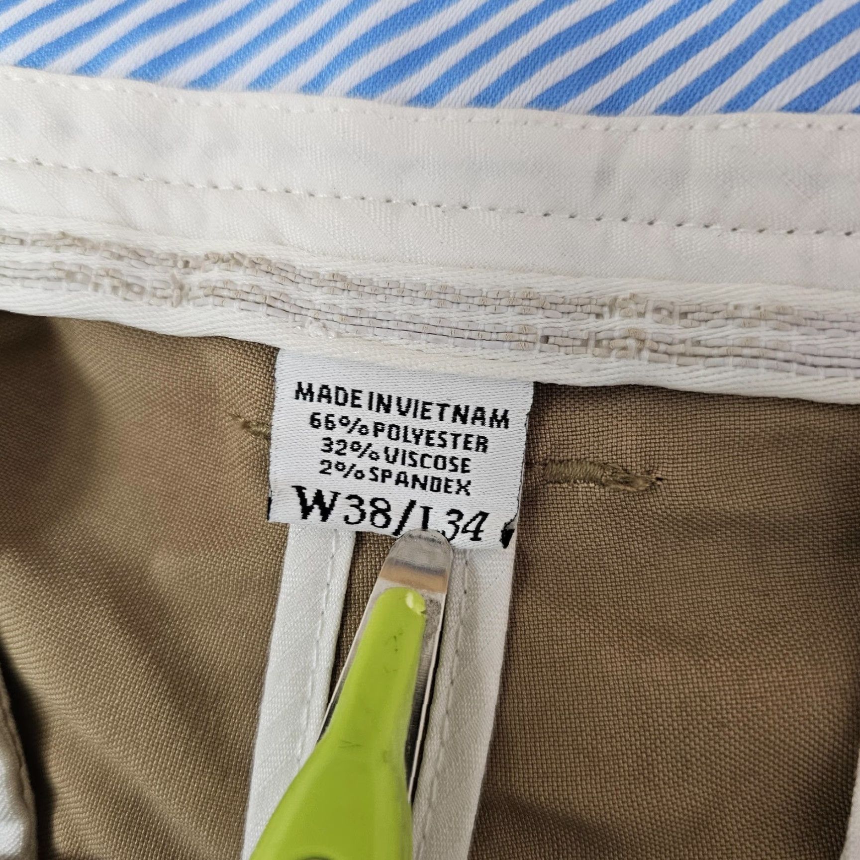 Footjoy FootJoy Pants Mens 38x29 Khaki Stretch Flat Front Golf Performance Wrinkle Resistant Pockets Beig Size US 38 / EU 54 - 4 Thumbnail