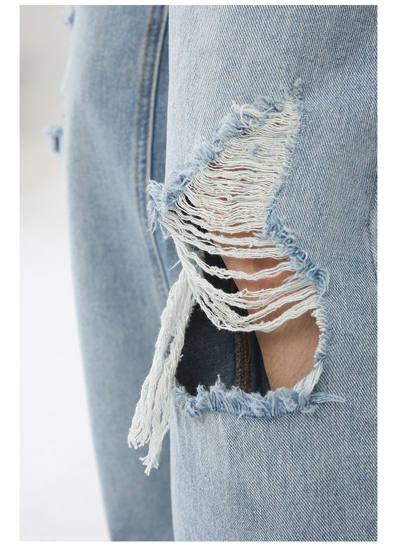 Japanese Brand × Vintage Men's loose washed straight ripped jeans Size US 34 / EU 50 - 5 Thumbnail