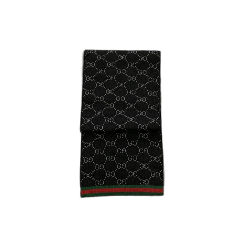 Gucci Gucci Gray Double G Logo Wool Scarf-2506 Size ONE SIZE - 1 Thumbnail