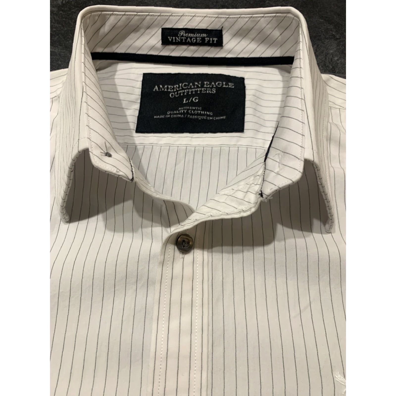 American Eagle Outfitters American Eagle Outfitters Button-Up Shirt Men’s Large Long Sleeve Striped White Casual Modern Size US L / EU 52-54 / 3 - 7 Thumbnail