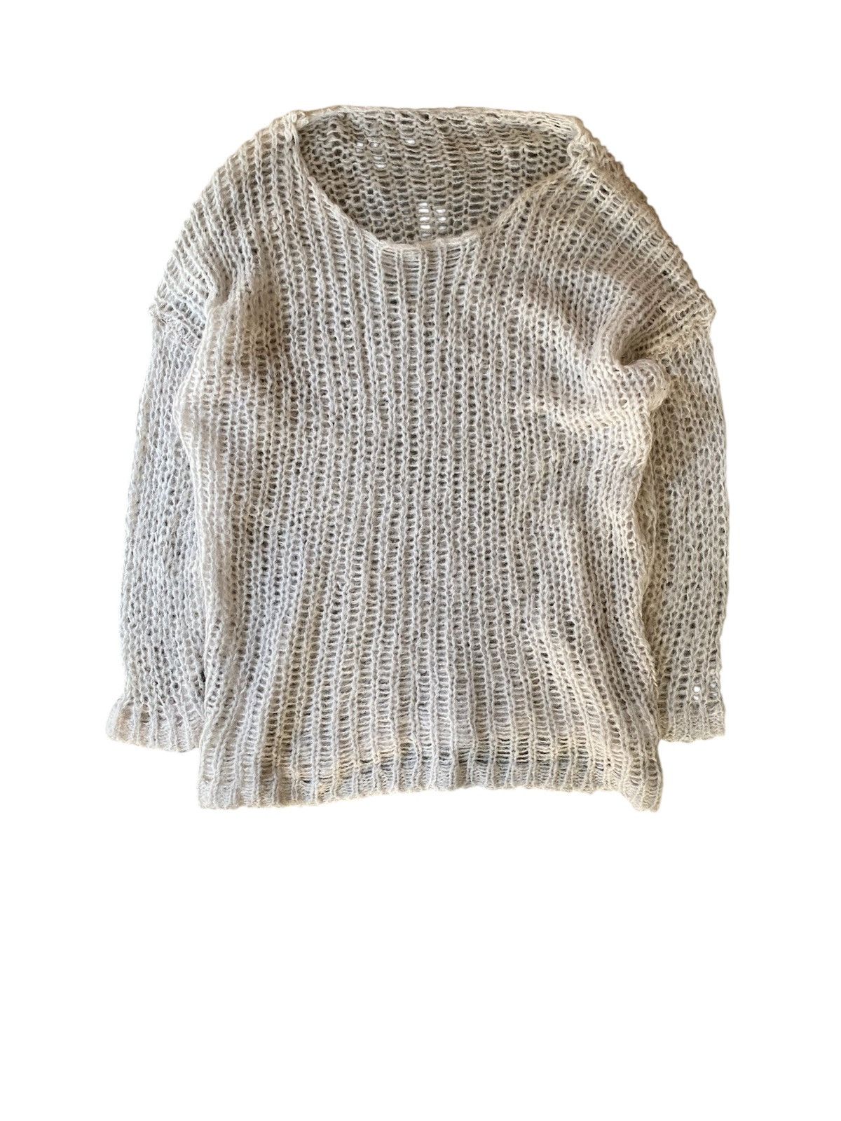 Japanese Brand 2000s KBF Japan Alpaca Spider web open knit mesh hoodie Size US M / EU 48-50 / 2 - 1 Thumbnail