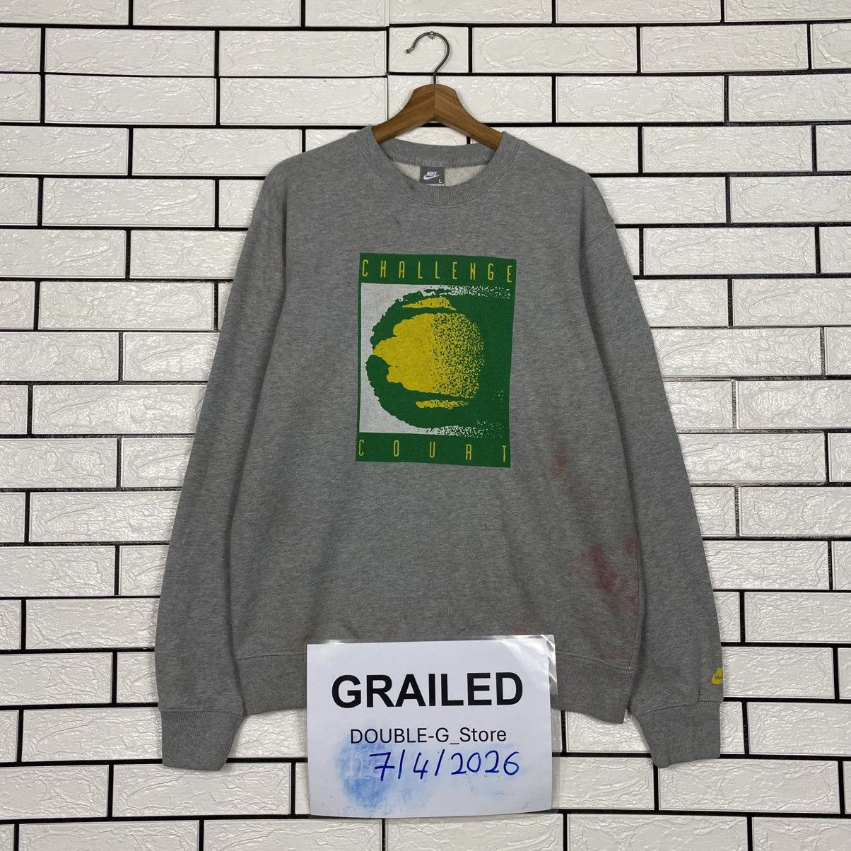 Nike 📌Vintage Sweatshirt Nike Challenge Court Big Logo Size US L / EU 52-54 / 3 - 1 Thumbnail