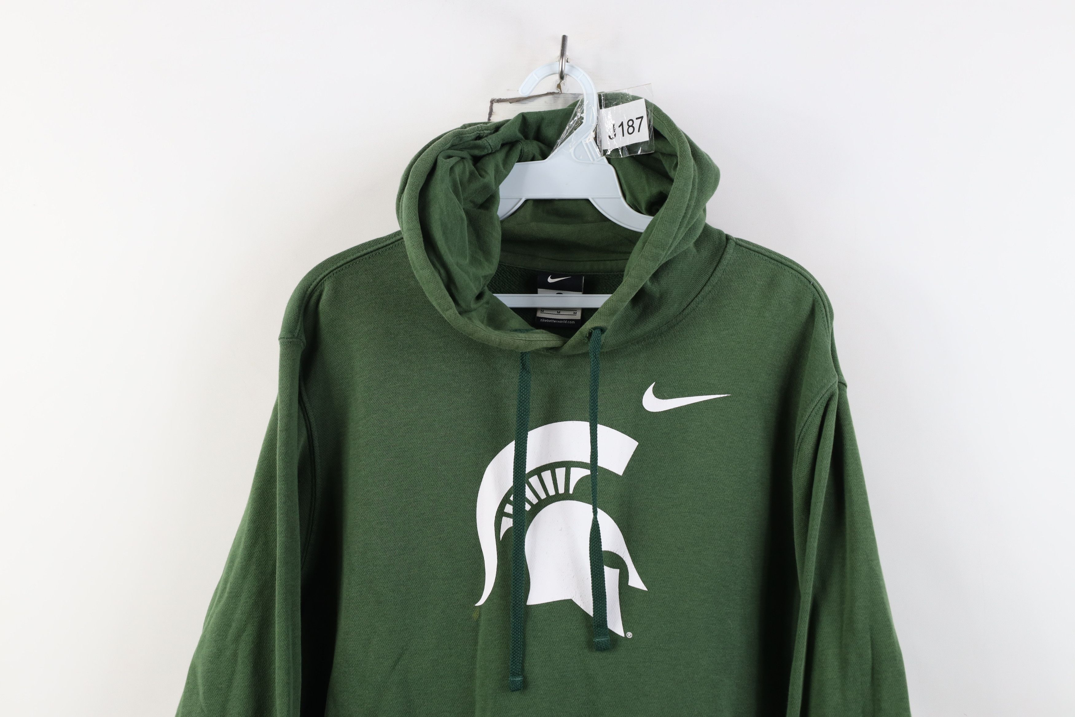 Nike Vintage Nike Swoosh Michigan State University Hoodie Green Size US M / EU 48-50 / 2 - 2 Thumbnail