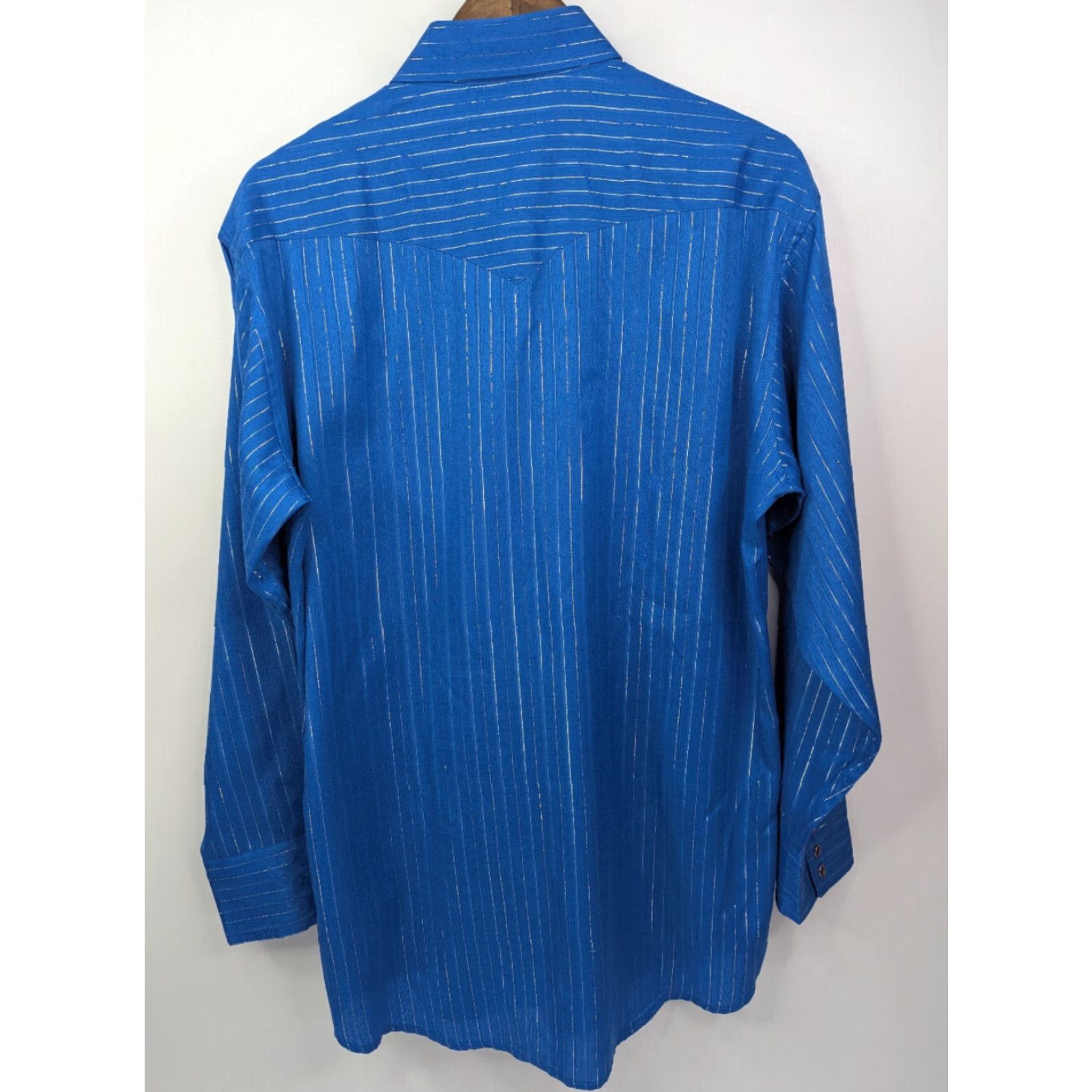 Vintage Vintage Panhandle Slim Western Shirt 16-34 Blue Striped Cowboy Button-Up Long Sleeve Snap Front Collared Mens 16 Blue Size US L / EU 52-54 / 3 - 5 Thumbnail