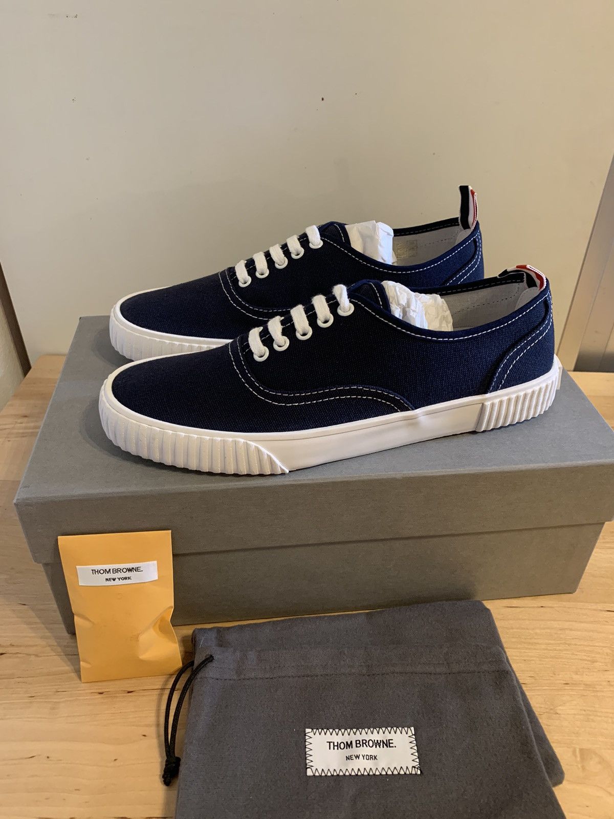 Thom Browne Thom Browne Navy Blu Canvas Sneakers Size US 10.5 / IT 40.5 - 4 Thumbnail